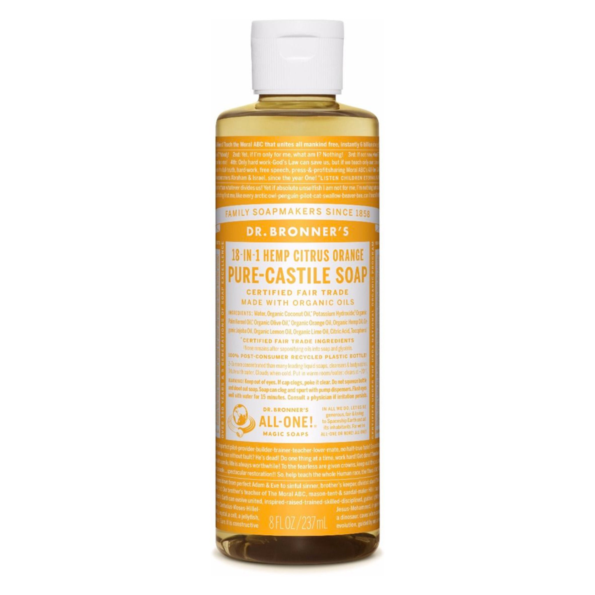 Organic Pure Castile Liquid Soap - All-Natural Vegan Body Wash & Hand Soap for Sensitive Skin | Gentle Cleanser for Face, Baby & Household Cleaning | Eco-Friendly, Biodegradable & Cruelty-Free