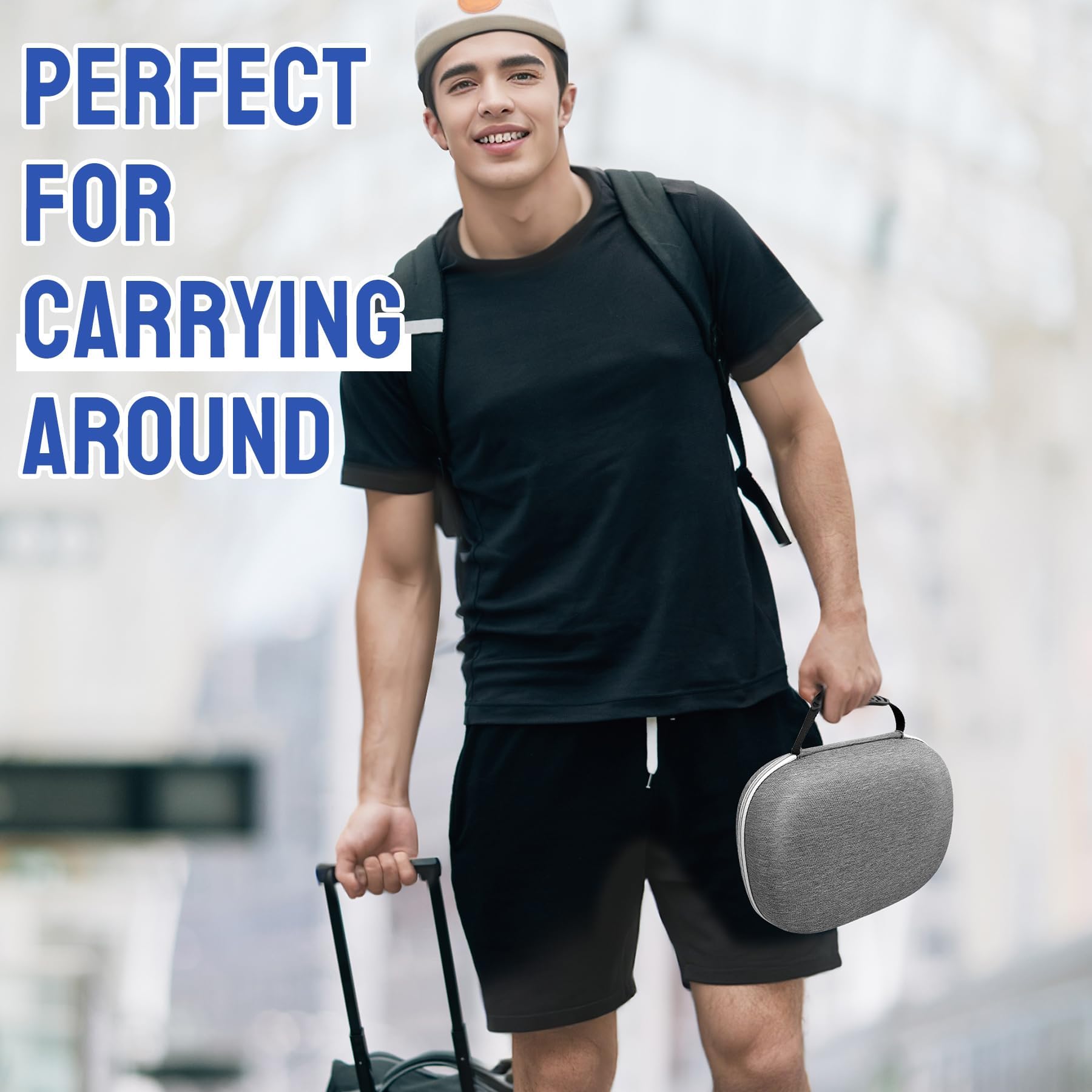 MS.CLEO Hard Carrying Case for Oculus Quest 3/Meta Quest 3 - Compact Protective Hard Shell VR Headset Storage Case - Compatible with Elite Strap Battery Version - Perfect for Travel, Home Storage & VR Gaming Accessories (Gray)