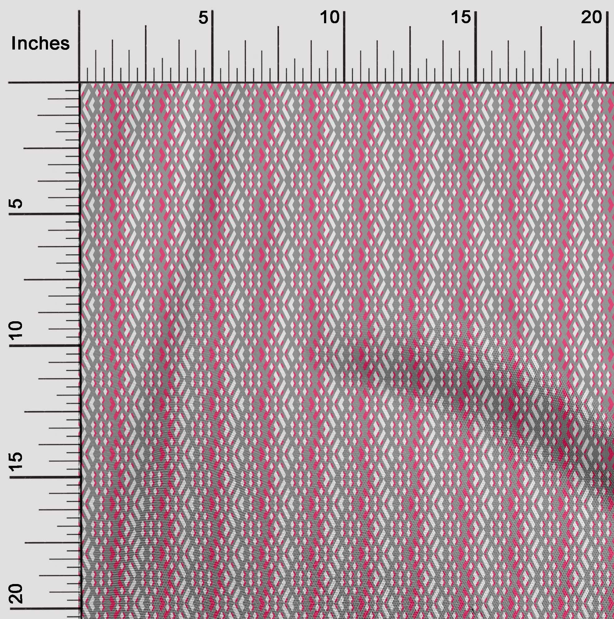 oneOone Cotton Cambric Pink Geometric Print Fabric by The Yard - 56 Inch Wide Dress Material (402) | Perfect for DIY Dresses, Skirts, and Home Decor Projects