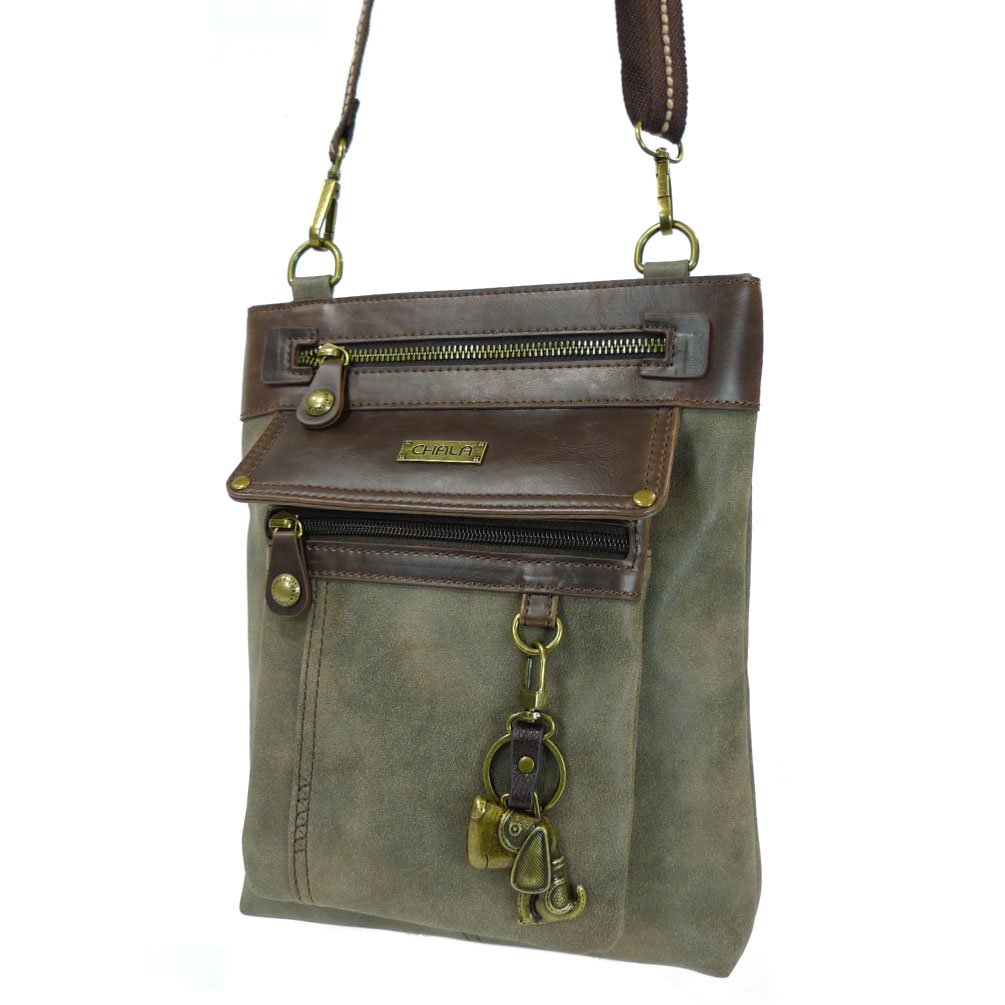 Chala GEMINI Crossbody Canvas Messenger Bag for Women & Men - Stylish & Durable Grey Shoulder Bag - Perfect for Travel, Work & Daily Use - Great Gift Idea for Dog Lovers