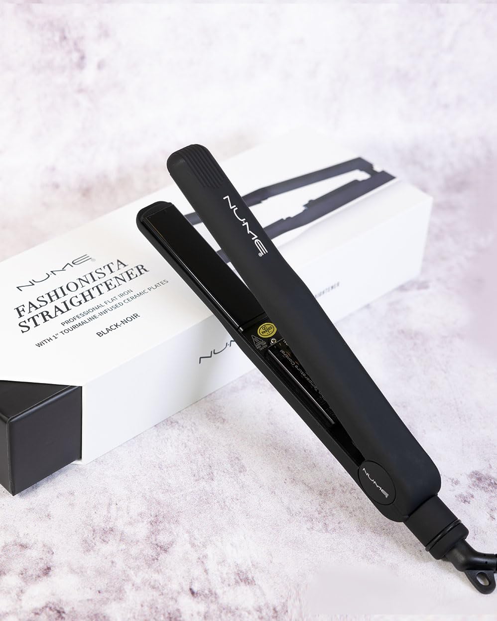 NuMe Fashionista Professional Hair Straightener Flat Iron with Tourmaline Ceramic Plates - Smart Memory Function & Auto Shut Off - Salon-Grade Styling Tool for Smooth, Shiny Hair at Home or Travel