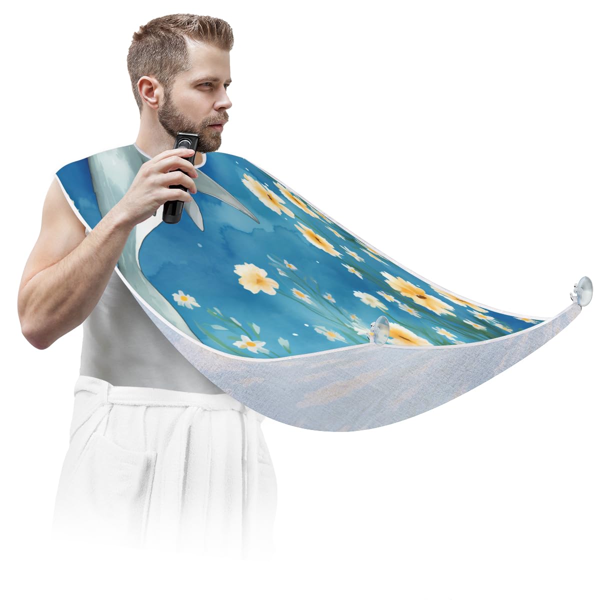 **Men's Beard Shaving Bib & Hair Dye Apron – Waterproof Barber Cape for Trimming, Styling & Makeup – Sink Hair Catcher & Grooming Accessory – Perfect for Home & Salon Use**