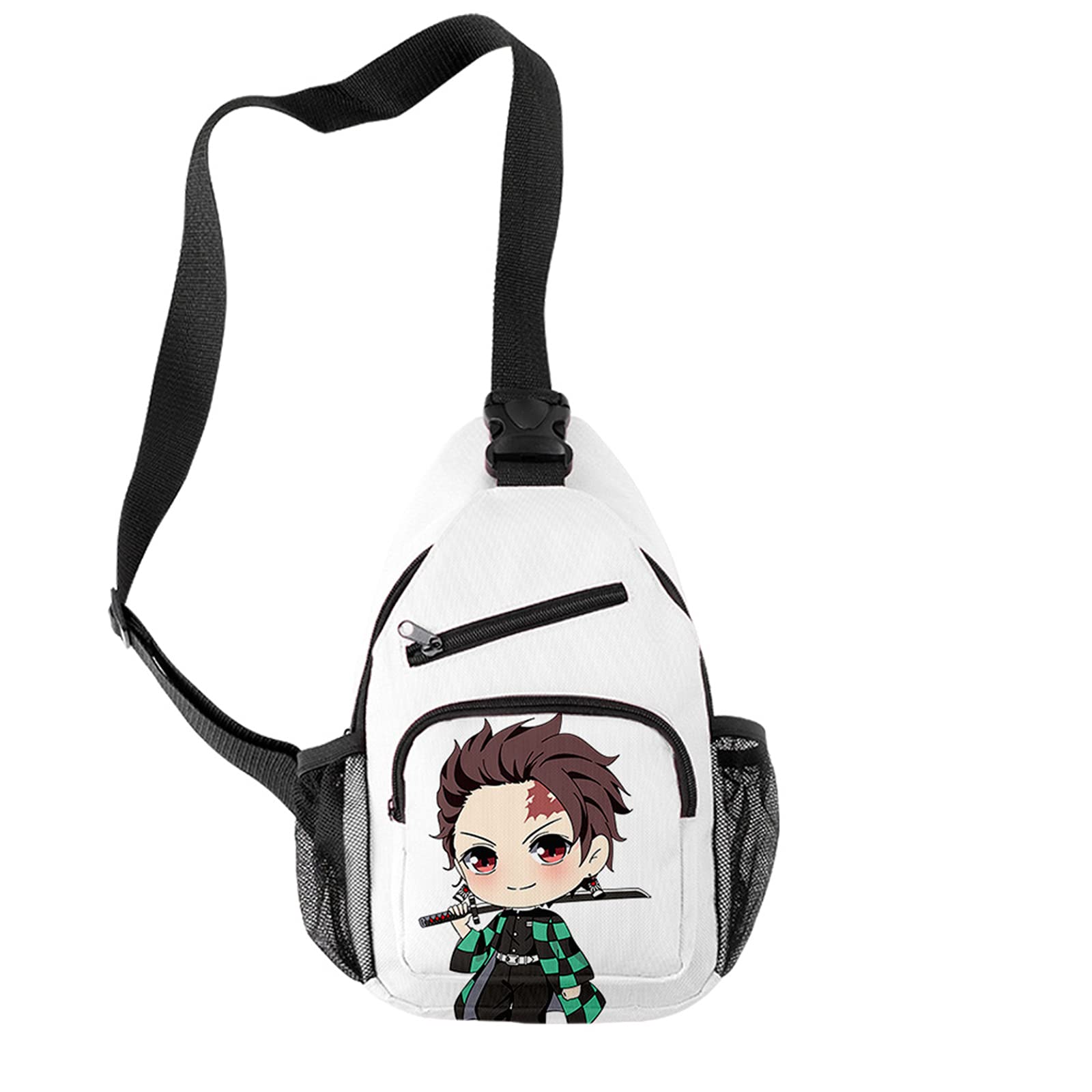 Unisex Anime Cosplay Shoulder Bag - Nezuko & Tanjirou Print Manga Sling Backpack for School, Travel & Convention | HANDAFA