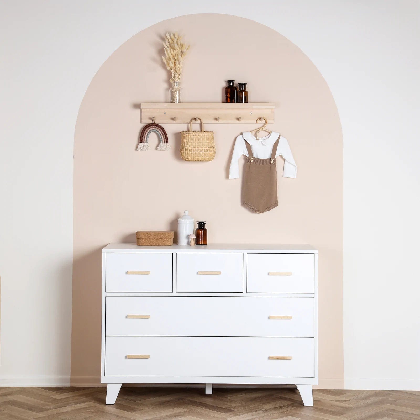 Boston 5-Drawer Dresser - Solid Wood Bedroom Chest of Drawers for Clothes Storage | Perfect for Master Bedroom, Guest Room & Nursery Organization