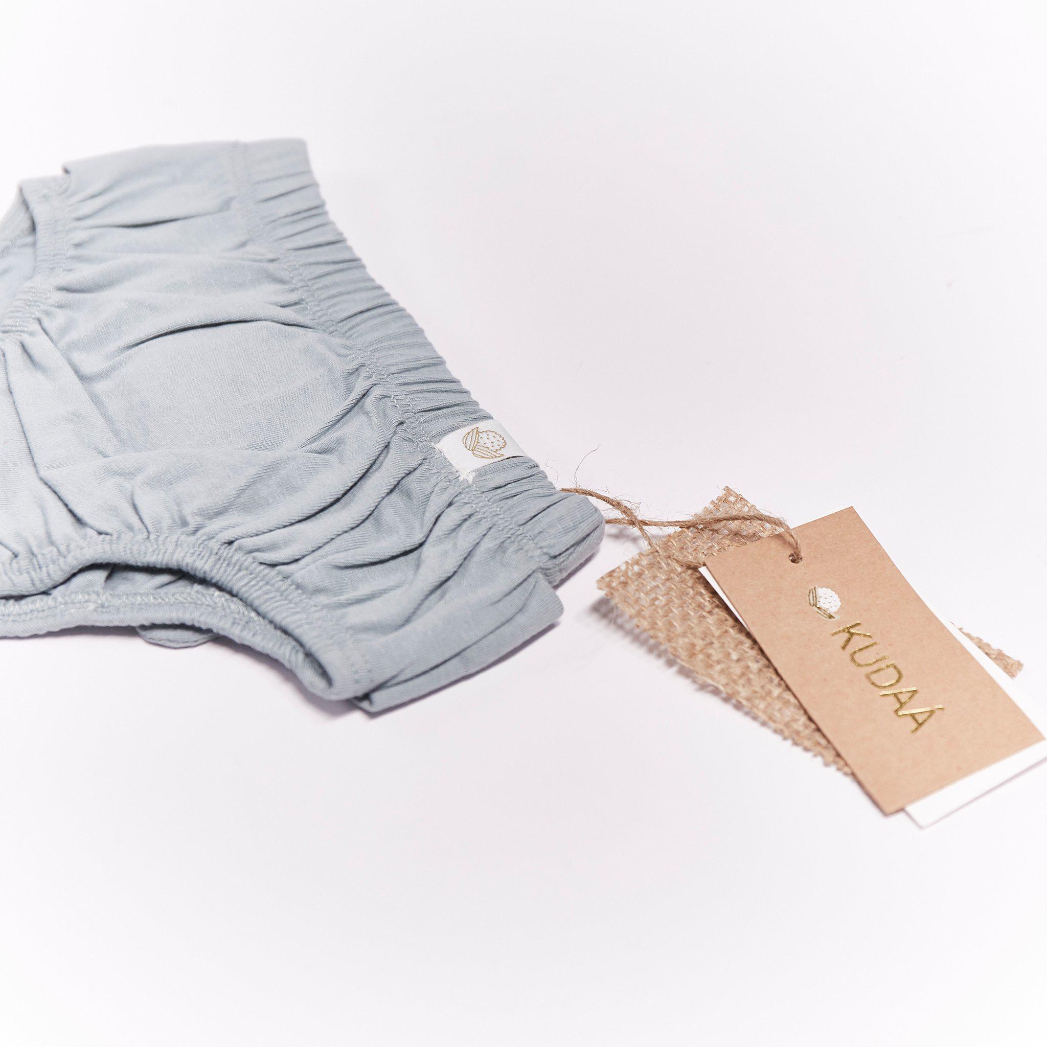 Organic Bow Tie Panties for Women - Soft Cotton Underwear in Bay Blue - Perfect for Everyday Wear & Comfort