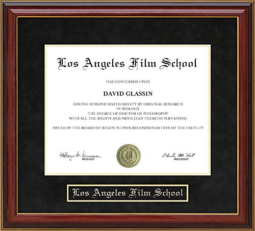 Los Angeles Film School Mahogany Diploma Frame - Premium Wood Display for Graduation Certificates | Perfect for Office, Home, or Gift Giving