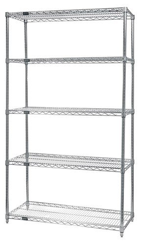 5-Tier Chrome Wire Shelving Unit - 18