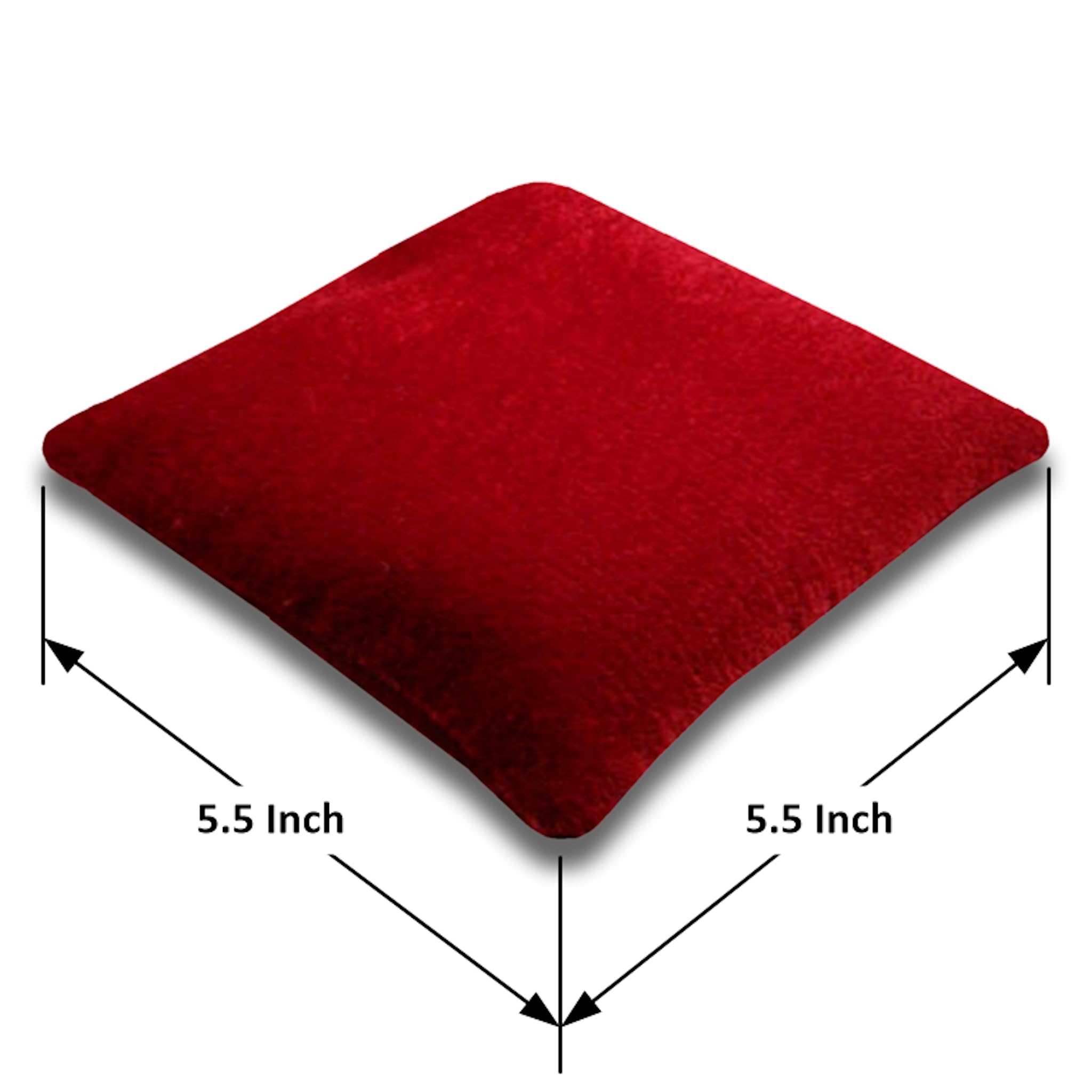 5.5 Inch Square Red Velvet Crystal Display Pillow - Premium Bean Bag Holder for Crystal Skulls, Spheres, Points & Clusters | Perfect for Home Decor, Meditation Spaces & Crystal Healing Practices (CPV4L)