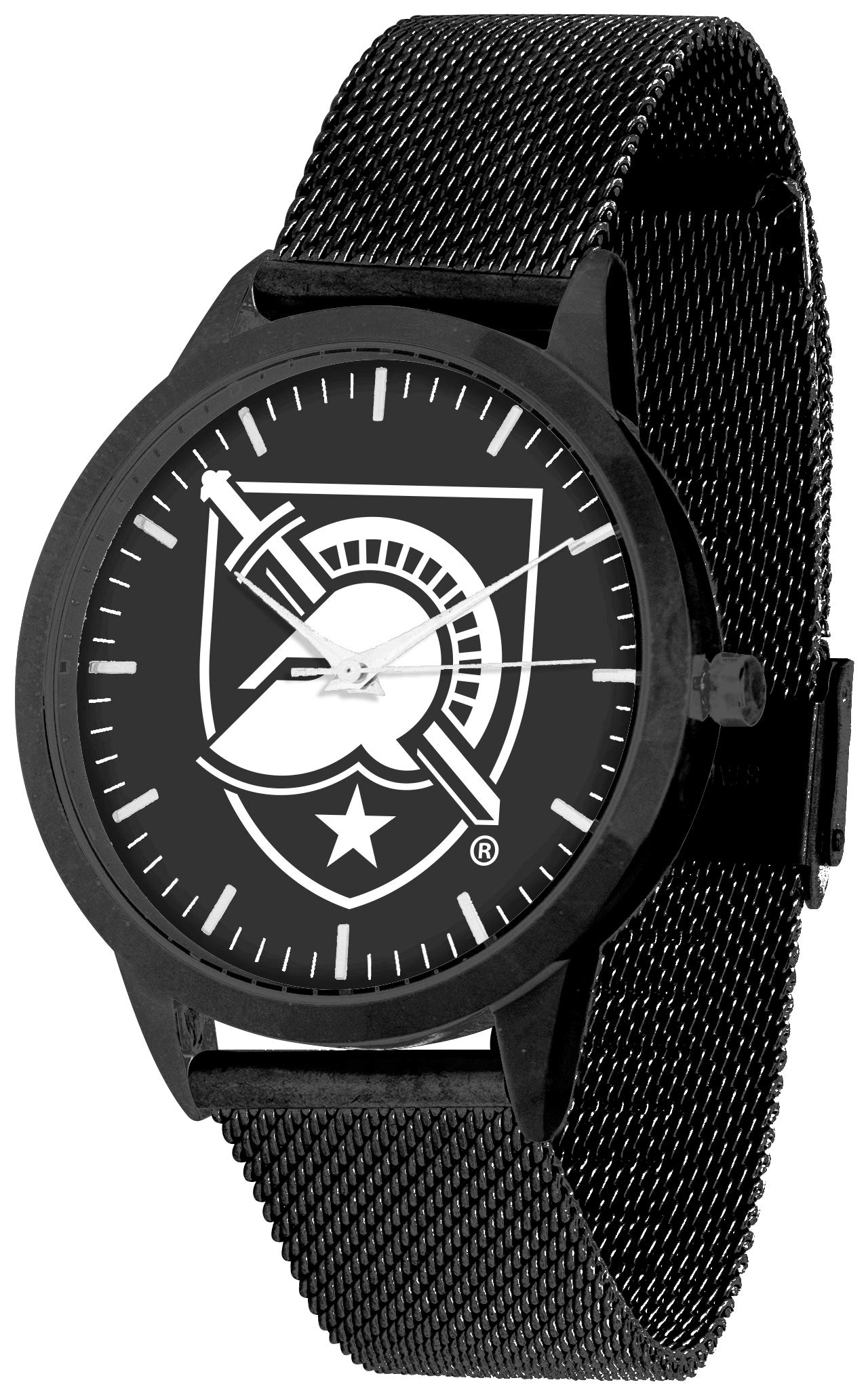 Army Black Knights Mesh Statement Watch - Black Band & Dial - Stylish Military-Inspired Timepiece for Men - Perfect for Casual Wear, Outdoor Adventures & Gameday Spirit