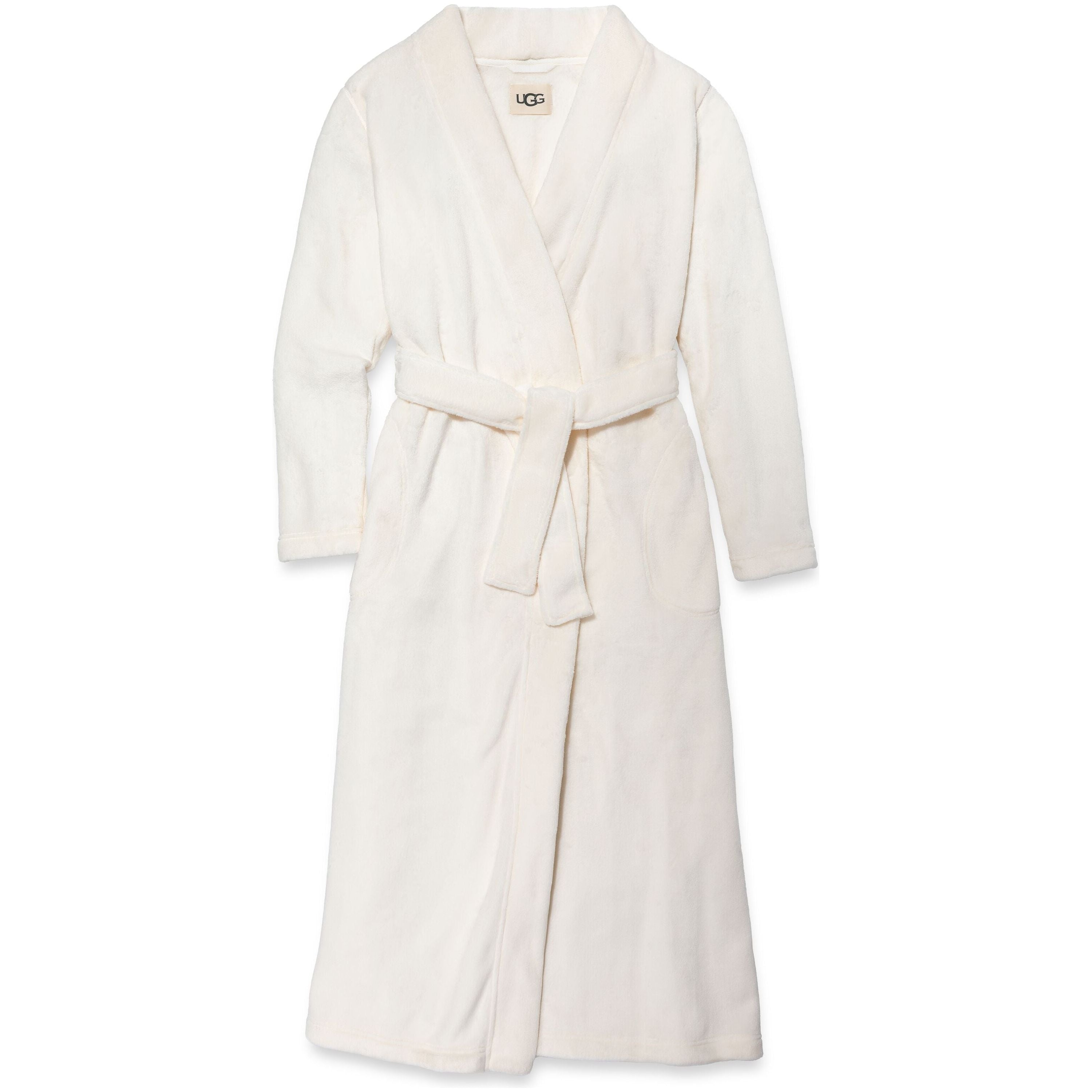 UGG Women's Marlow Robe - Soft Plush Fleece Bathrobe with Pockets, Nimbus Grey - Cozy Loungewear for Spa, Home & Winter Relaxation
