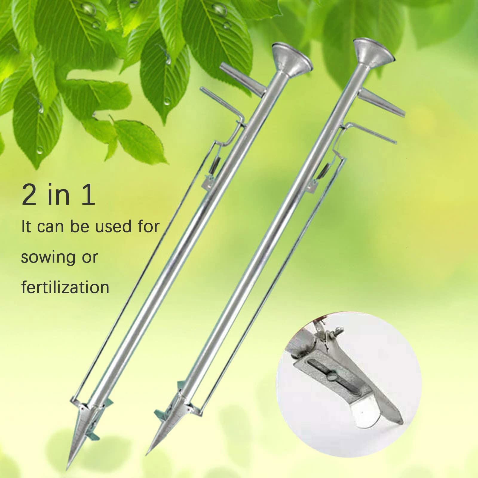 2-in-1 Manual Garden Seeder Planter Tool - Rustproof Metal Seed Shank for Planting Corn, Beans, Cotton & Peanuts | Perfect for Home Gardening & Vegetable Farming