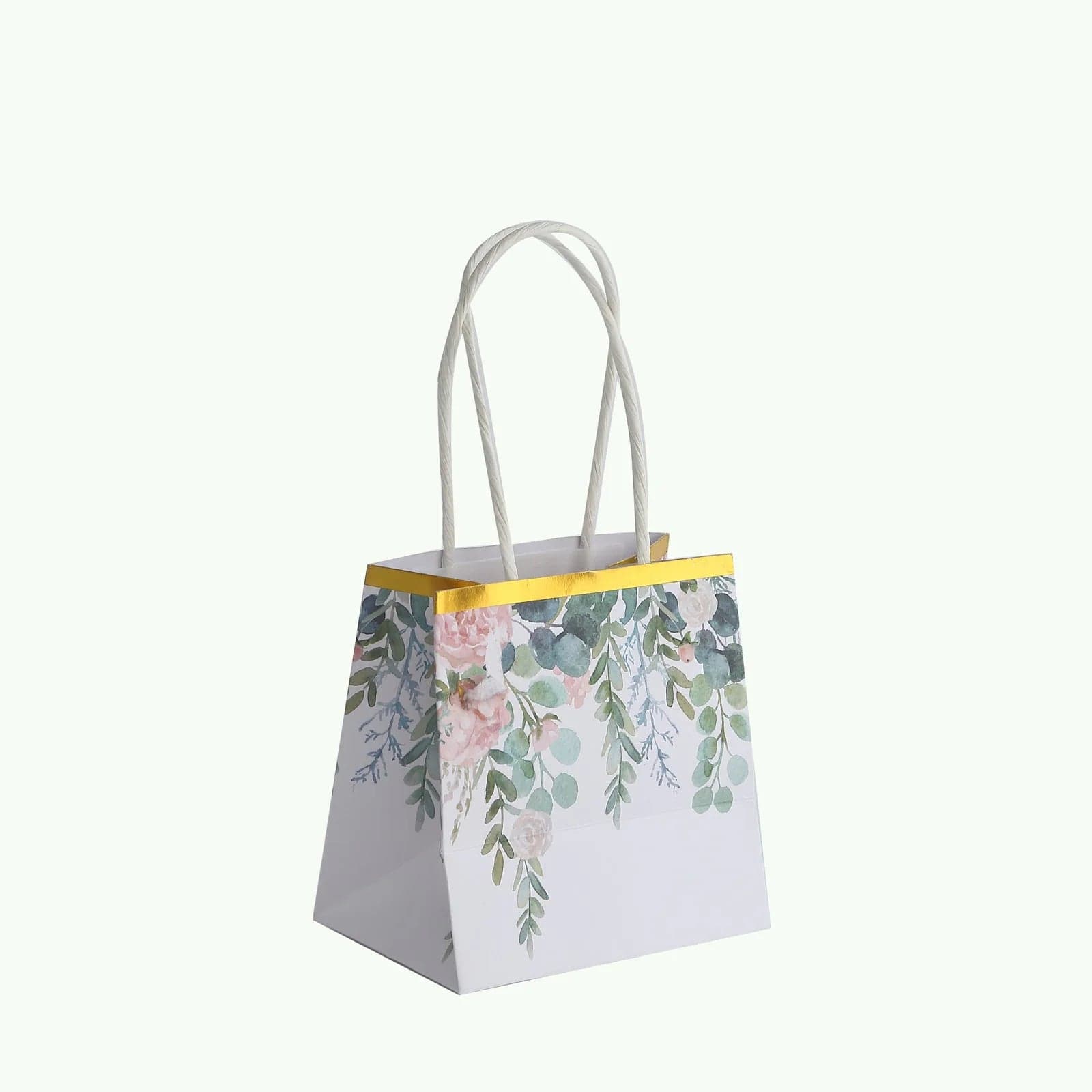 12 Pack Floral Print Gift Bags with Handles - Elegant Party Favor Bags for Weddings, Baby Showers & Birthday Celebrations