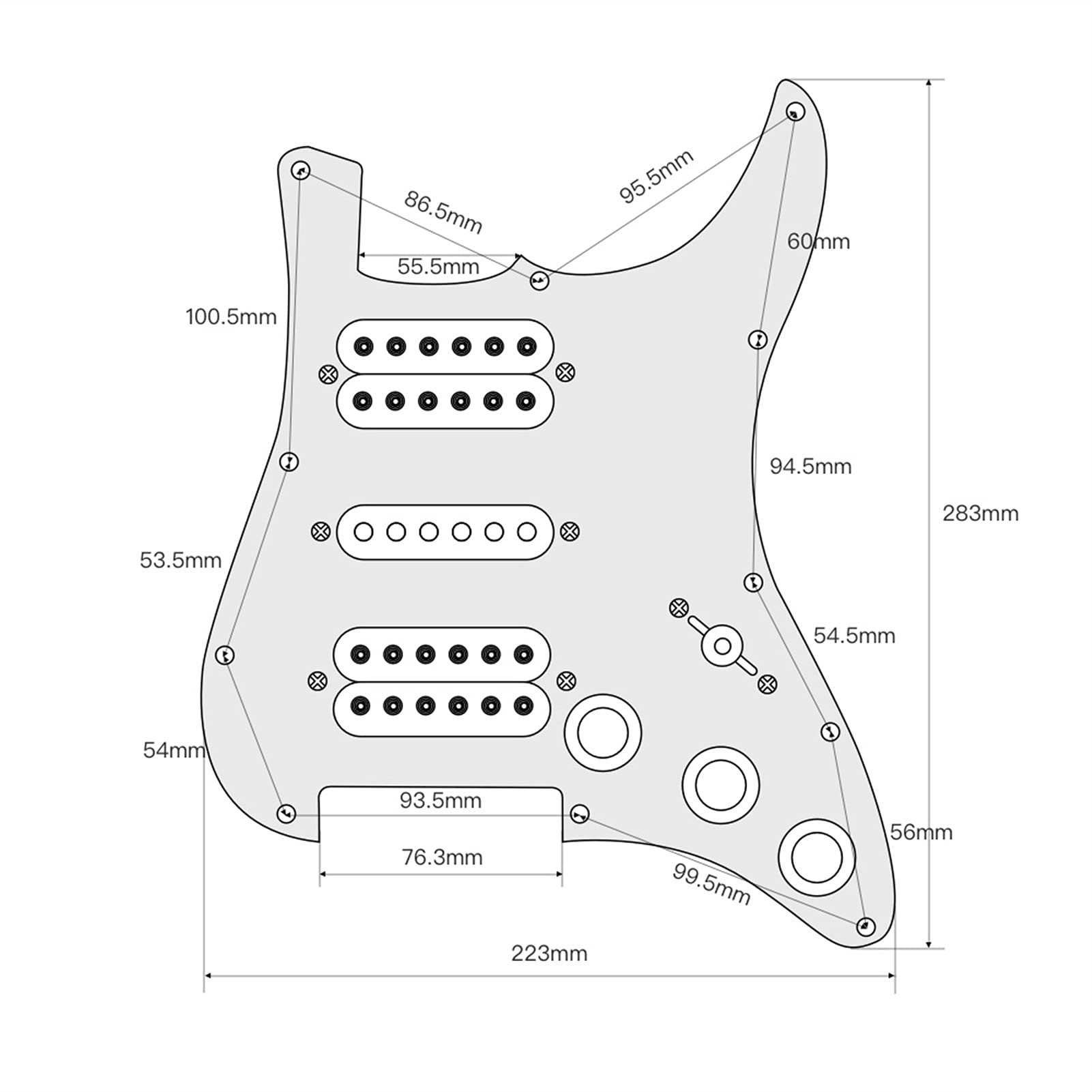 Prewired Pickguard White Pearl 11 Hole HSH Loaded with Alnico 5 Pickups for Electric Guitar - Perfect for DIY Guitar Upgrades & Professional Installations