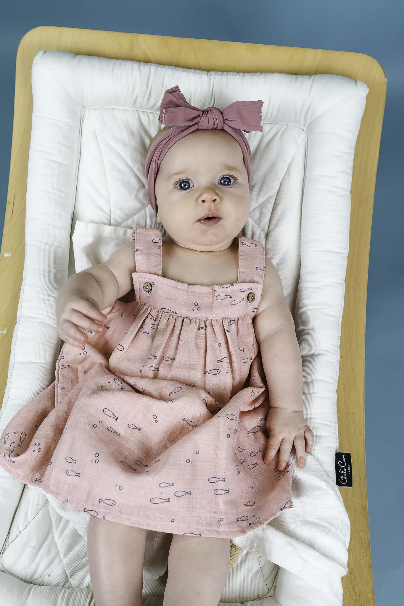 Adorable Dusty Pink Fish Print Baby Girl Dress - Perfect for Parties, Photos & Everyday Play