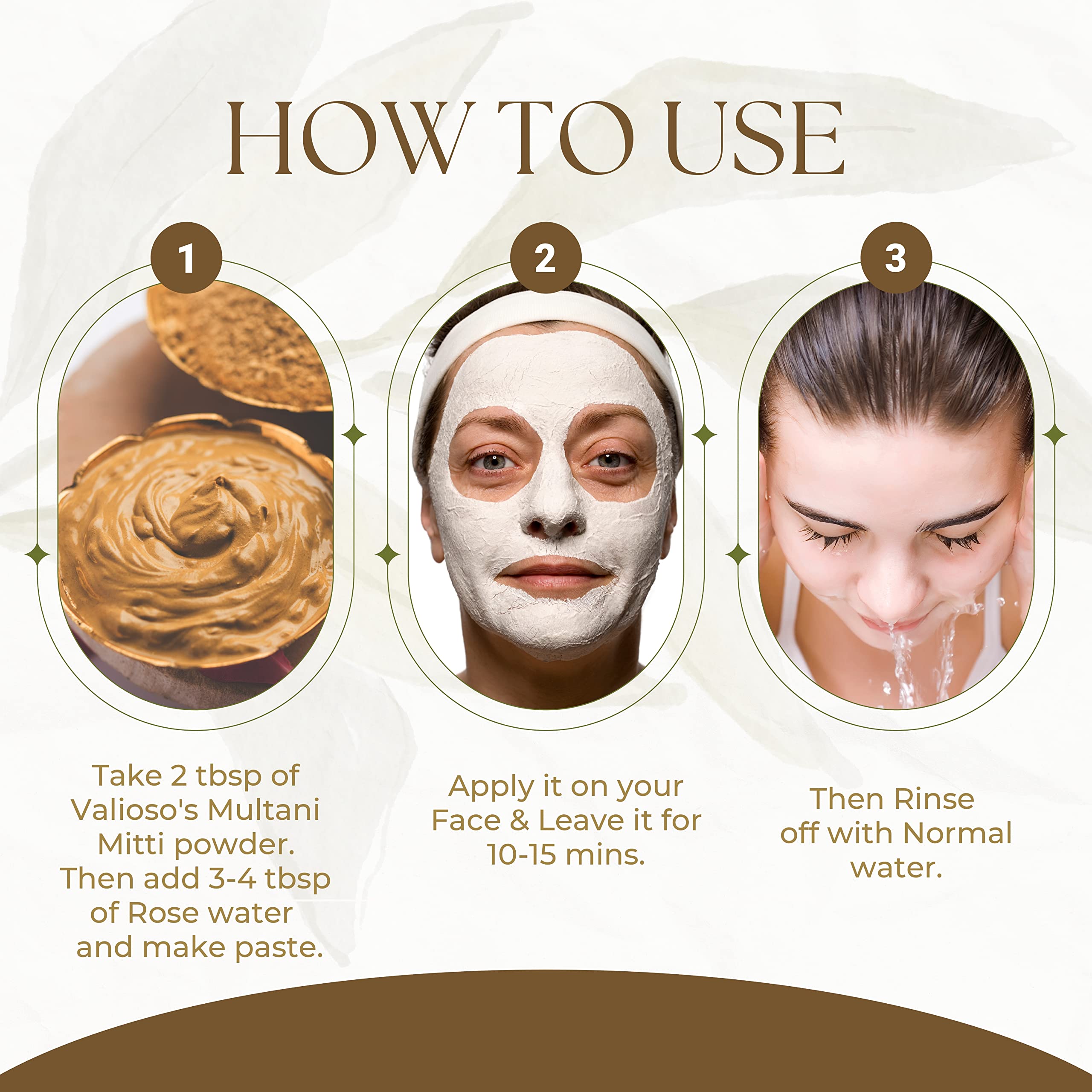 Valioso Multani Mitti Powder - 100% Natural Fuller's Earth Clay for Face, Skin & Hair Care (100g x 3 Pack) | Deep Cleansing, Acne Treatment & Hair Mask | DIY Beauty & Ayurvedic Skincare Solution