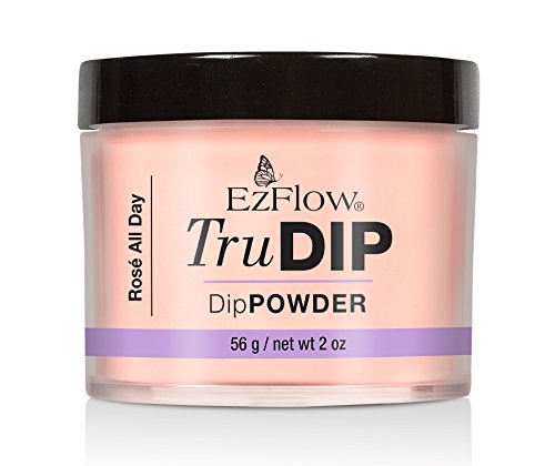 EzFlow Dipping Powder - Rose All Day 2 oz | Professional Nail Dip Powder for Salon & Home Manicures | Long-Lasting & Easy to Apply | Perfect for Nail Art, French Tips & DIY Nail Designs