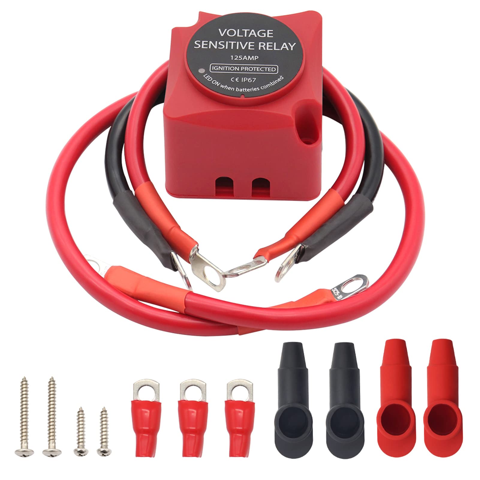KeyLine Chargers 12V 140A Dual Battery Smart Isolator & ATV/UTV Wiring Kit - Voltage Sensitive Relay for RV, Marine, Truck, Off-Road Vehicles, Caravan, Camper, Yacht - Perfect for Power Management in Outdoor Adventures and Mobile Living