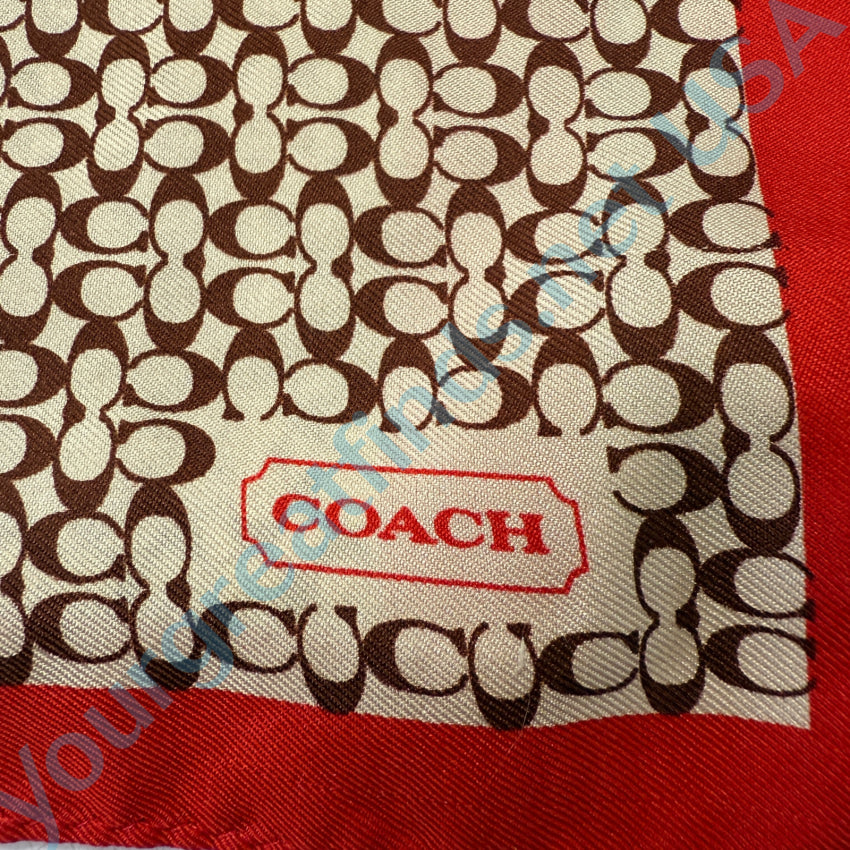 Vintage Coach Signature Silk Scarf - Luxury Fashion Accessory for Women, Elegant Neck Scarf & Hair Wrap - Perfect for Parties, Weddings & Everyday Style