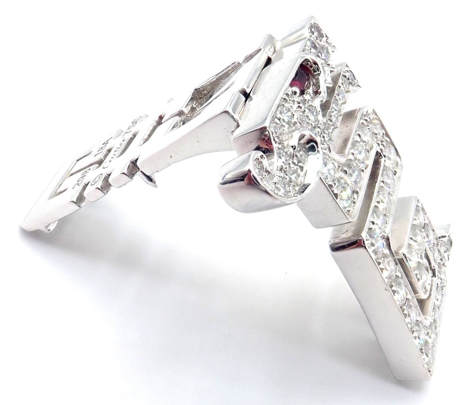 Authentic Cartier Le Baiser Du Dragon 18k White Gold Diamond Ruby Brooch Pin - Luxury Jewelry Gift for Women, Perfect for Weddings, Anniversaries & Special Occasions