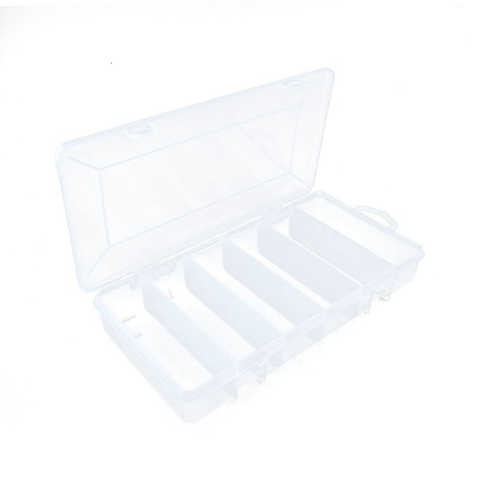 Clear Plastic Beads Storage Box - Tackle Organizer for Fishing Lures, Scrapbooking Supplies & Small Parts | Portable Fly Box with Adjustable Dividers | Perfect for Crafting, Jewelry Making & Outdoor Fishing Trips