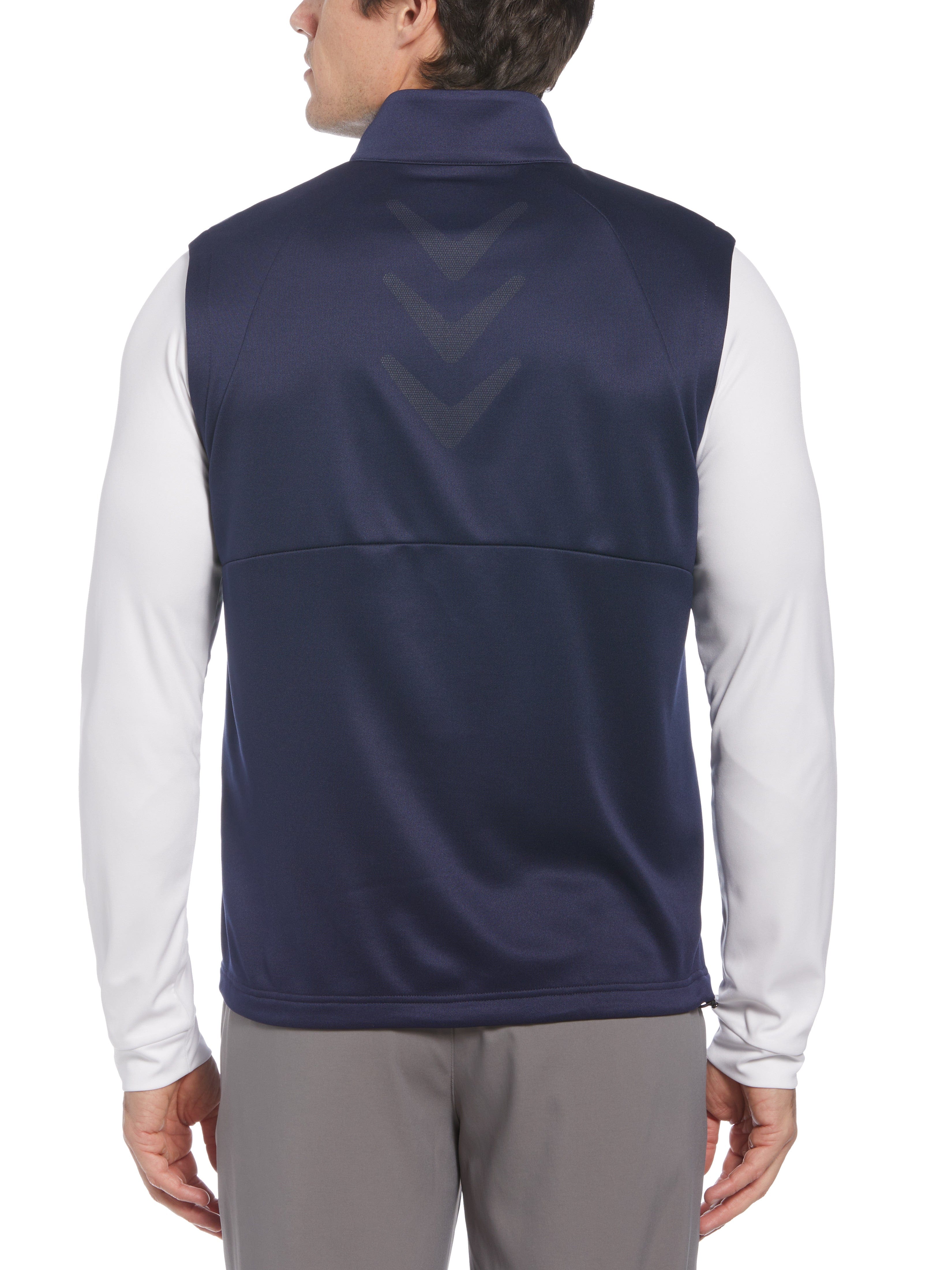 Men's Lightweight Full Zip Chevron Back Golf Vest - Breathable & Comfortable for Outdoor Sports & Casual Wear