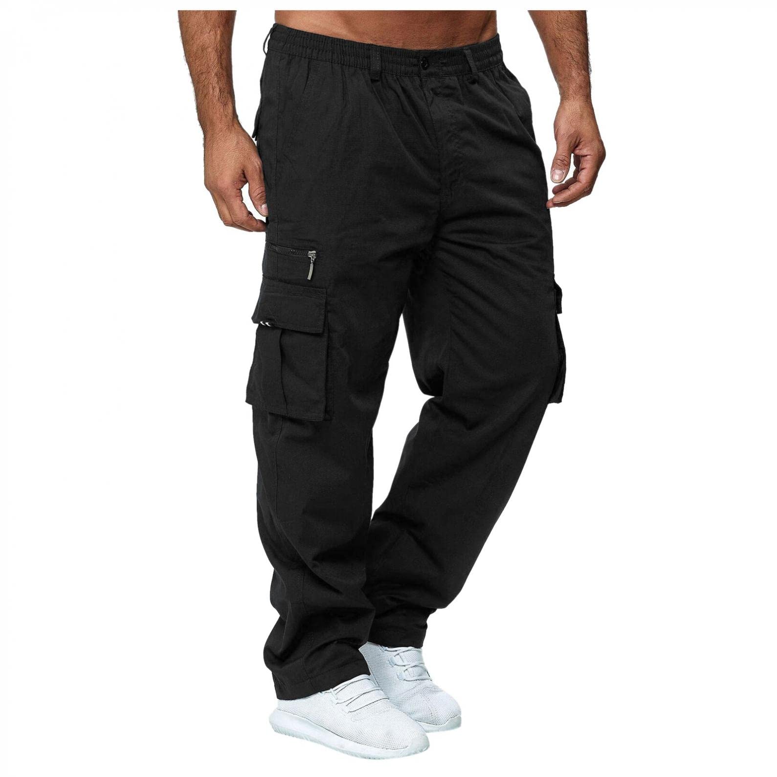 UMIYI Men's Cargo Pants - Lightweight Relaxed Fit Work Pants with Multiple Pockets for Outdoor, Hiking, and Casual Wear | Durable Loose Fit Tactical Pants for Men