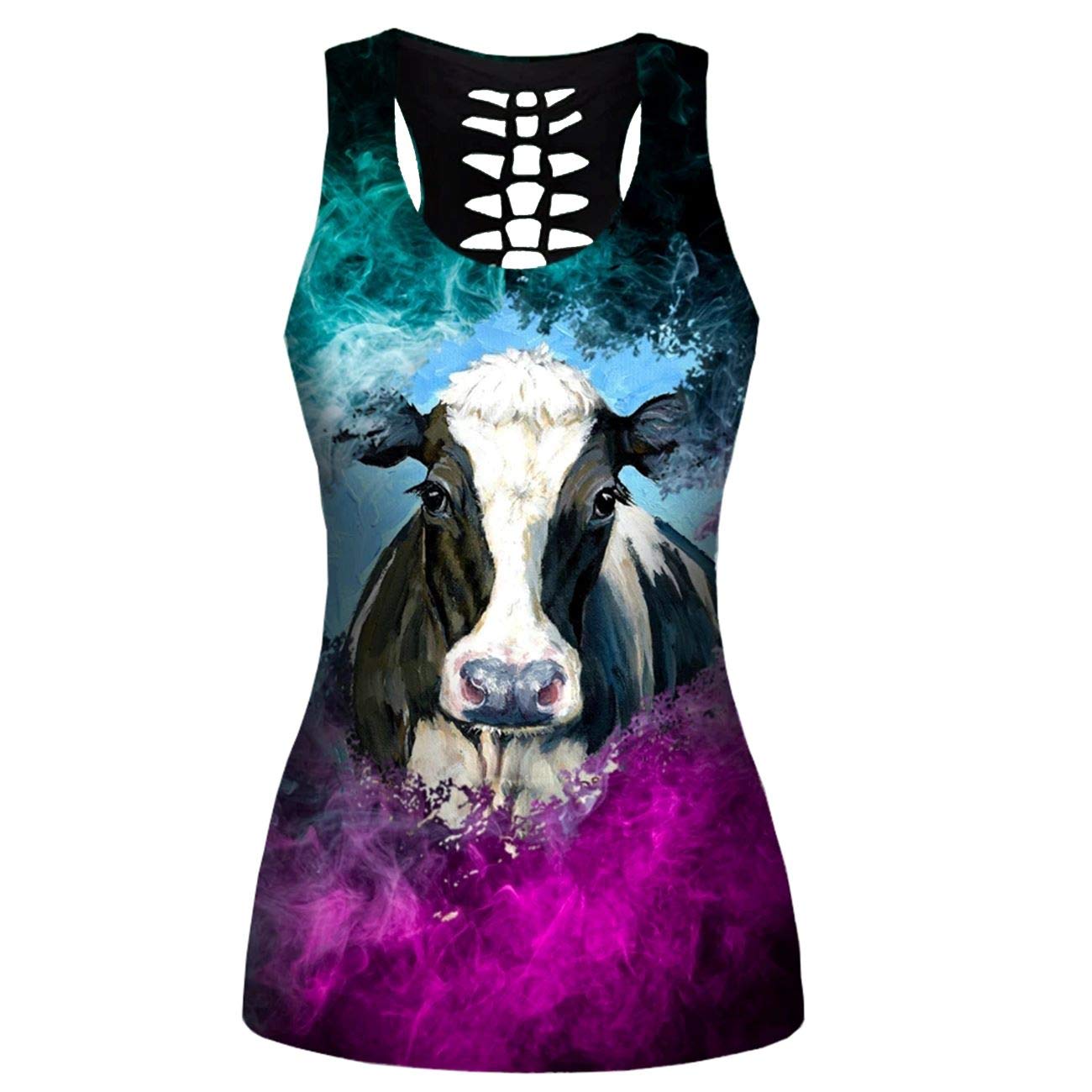 Women's Sugar Skull Yoga Outfit 2-Piece Set - Sport Tank Top & Leggings Workout Activewear for Women & Girls | Perfect for Yoga, Gym, Fitness & Casual Wear