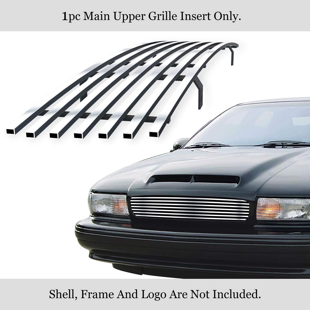 APS Compatible with Chevy Caprice 1991-1996 Main Upper Stainless Steel SS Chrome Billet Front Grill Grille Insert C86003A | Replacement Car Grille for Enhanced Style & Protection | Perfect for Restoration Projects & Custom Upgrades