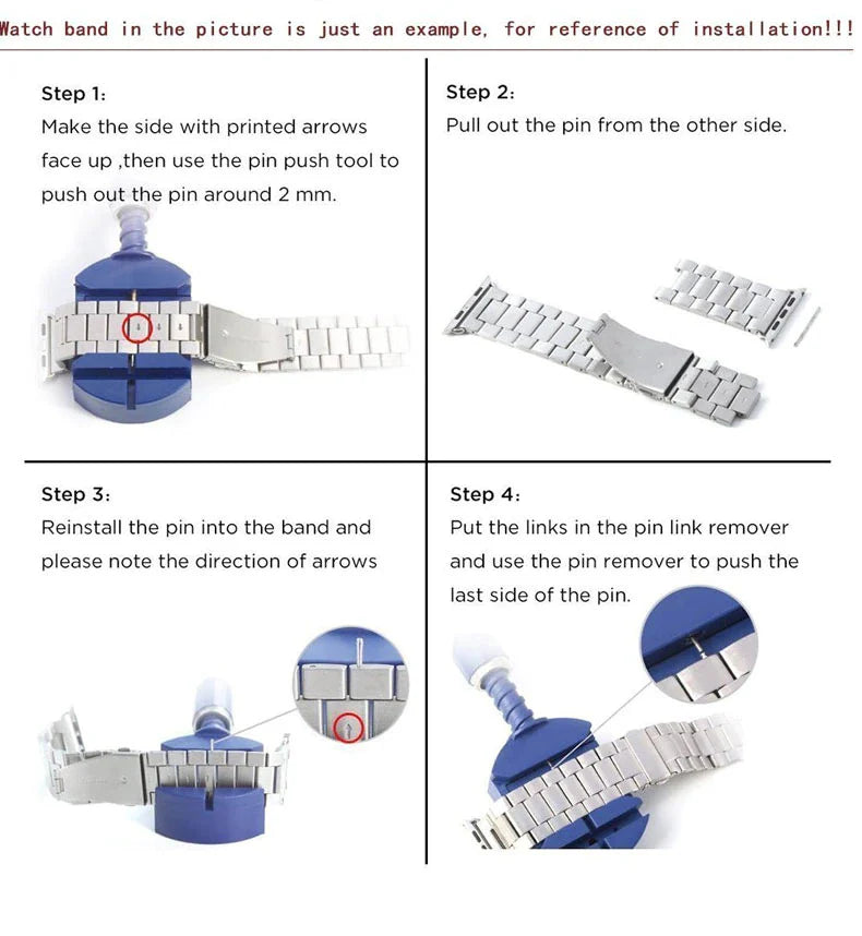 Classic Stainless Steel Watch Band - Durable Metal Watch Strap Replacement for Men & Women | Perfect for Dress Watches, Business Attire & Everyday Wear