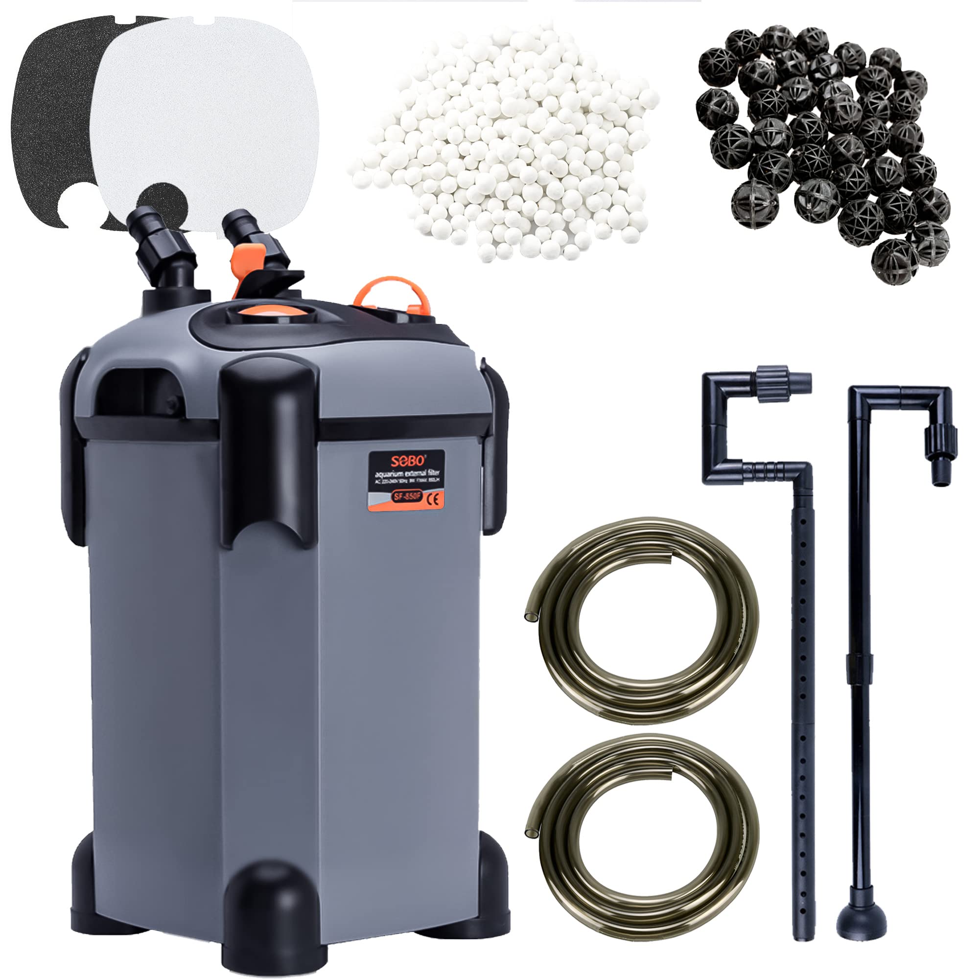 Premium Aquarium Canister Filter with 3 Media Trays & Spray Bar - 397GPH External Filter for Large Fish Tanks (1500F) - Ideal for Freshwater & Saltwater Aquariums, Reef Tanks & Aquatic Plant Setups
