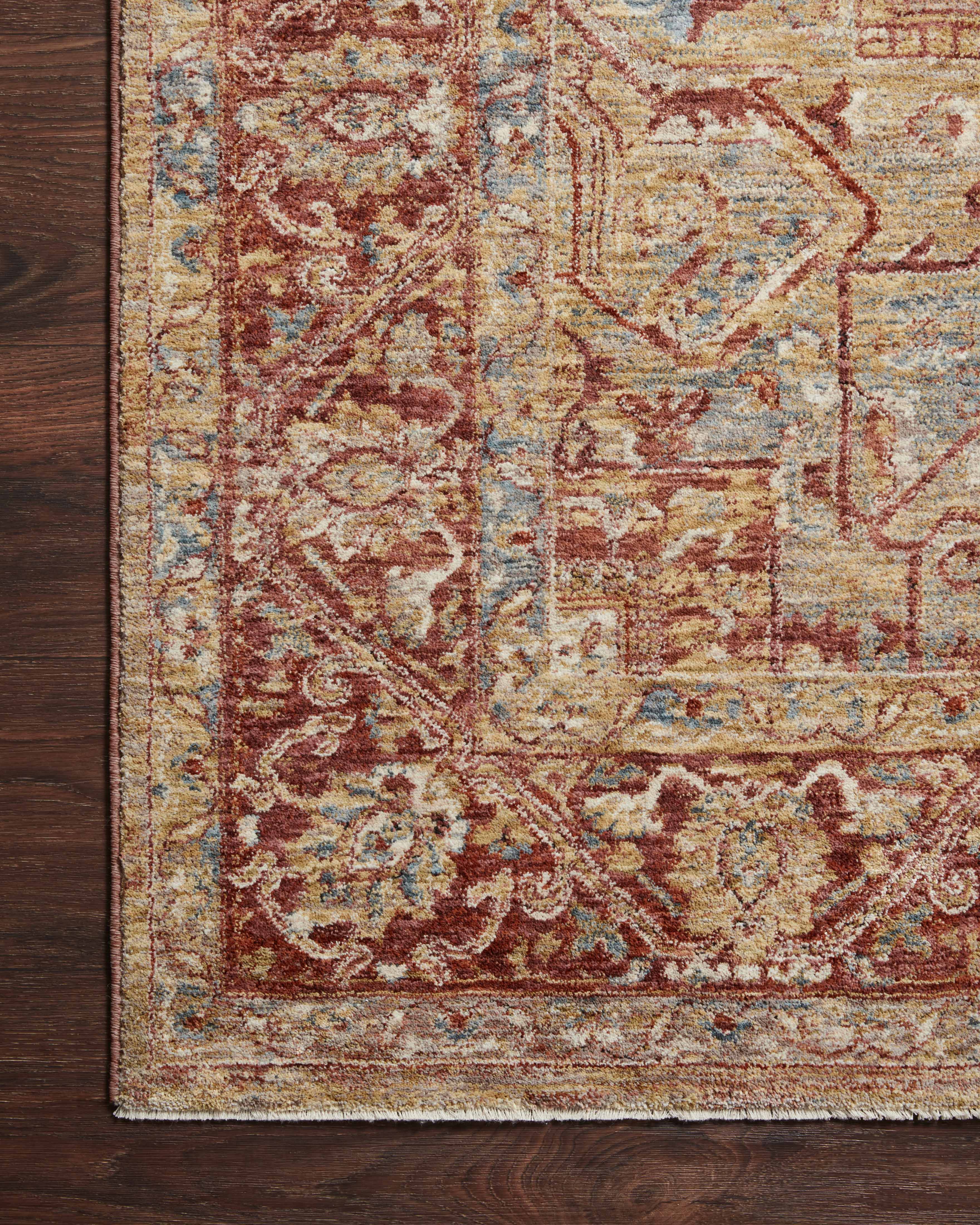 Loloi Gaia Rug in Gold & Brick - Stylish Bohemian Area Rug for Living Room, Bedroom, or Office Decor