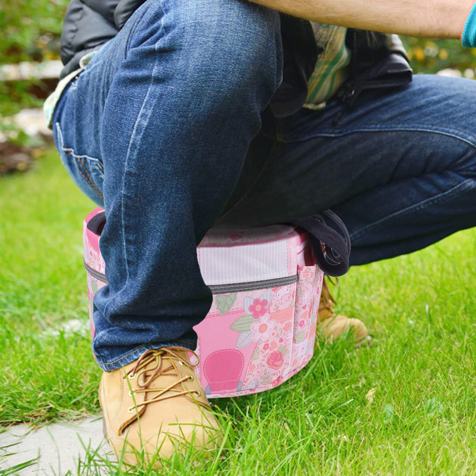 Yardwe Portable Foam Gardening Stool - Hip Attached Outdoor Ottoman Seat for Weeding, Planting & Gardening | Comfortable Work Stool with Adjustable Strap for Easy Carrying | Perfect for Gardeners, Landscapers & Outdoor Enthusiasts