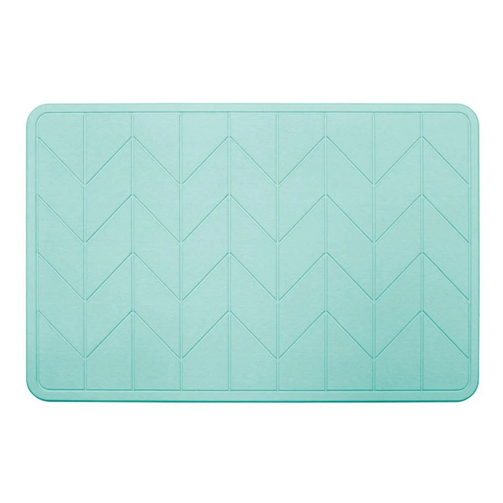 Premium Absorbent Cotton DRI Stone Bath & Kitchen Mat - Non-Slip, Quick-Dry, Machine Washable - Marine Blue - Perfect for Bathroom, Shower, Kitchen & Laundry Room