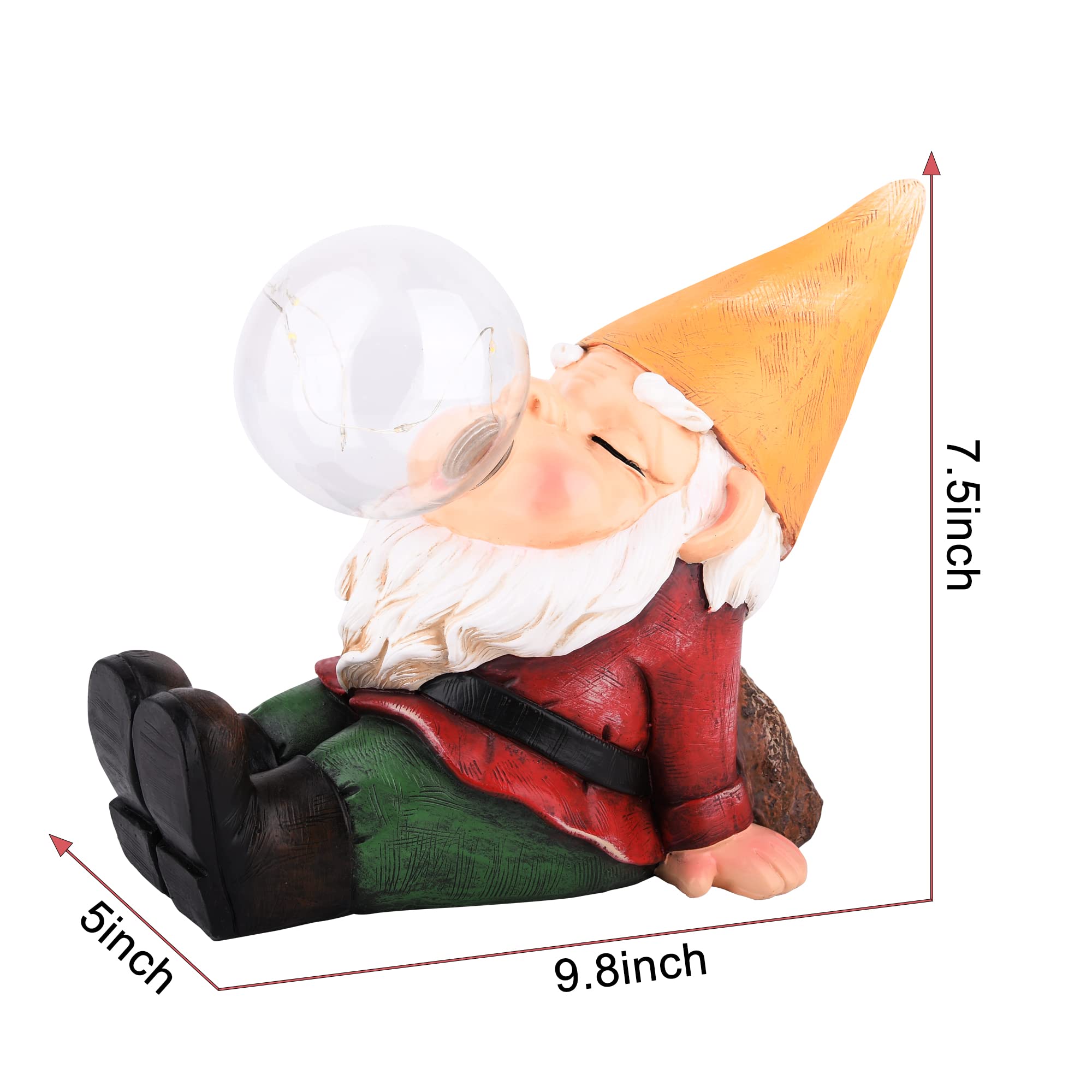 Large Funny Solar Garden Gnomes Statues - Outdoor Decor for Yard, Lawn & Garden - Perfect for Patio, Pathway & Landscape Decoration
