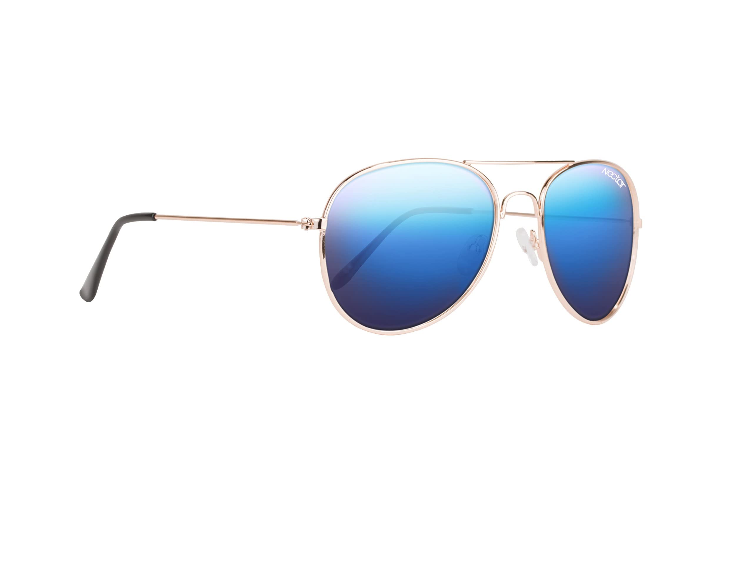 Classic Polarized Sunglasses for Men & Women - 100% UV Protection Metal Frame Aviators | The Kittyhawk by Nectar | Perfect for Driving, Beach & Outdoor Activities