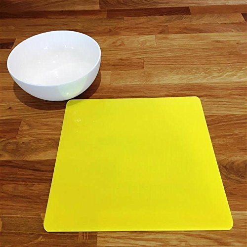 Premium Square Placemat Set - Large Yellow Table Mats (Set of 8) for Dining Table, Kitchen, Party & Home Decor