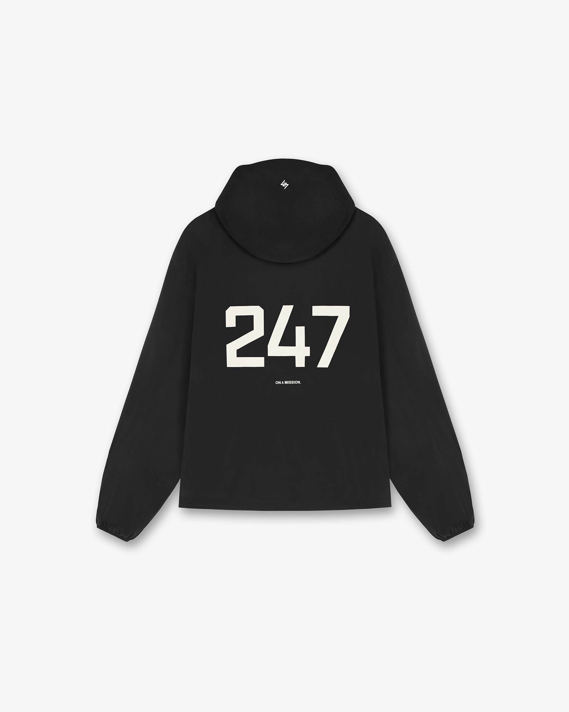 247 Hooded Training Jacket for Men & Women - Lightweight Waterproof Windbreaker for Running, Gym & Outdoor Sports - Jet Black