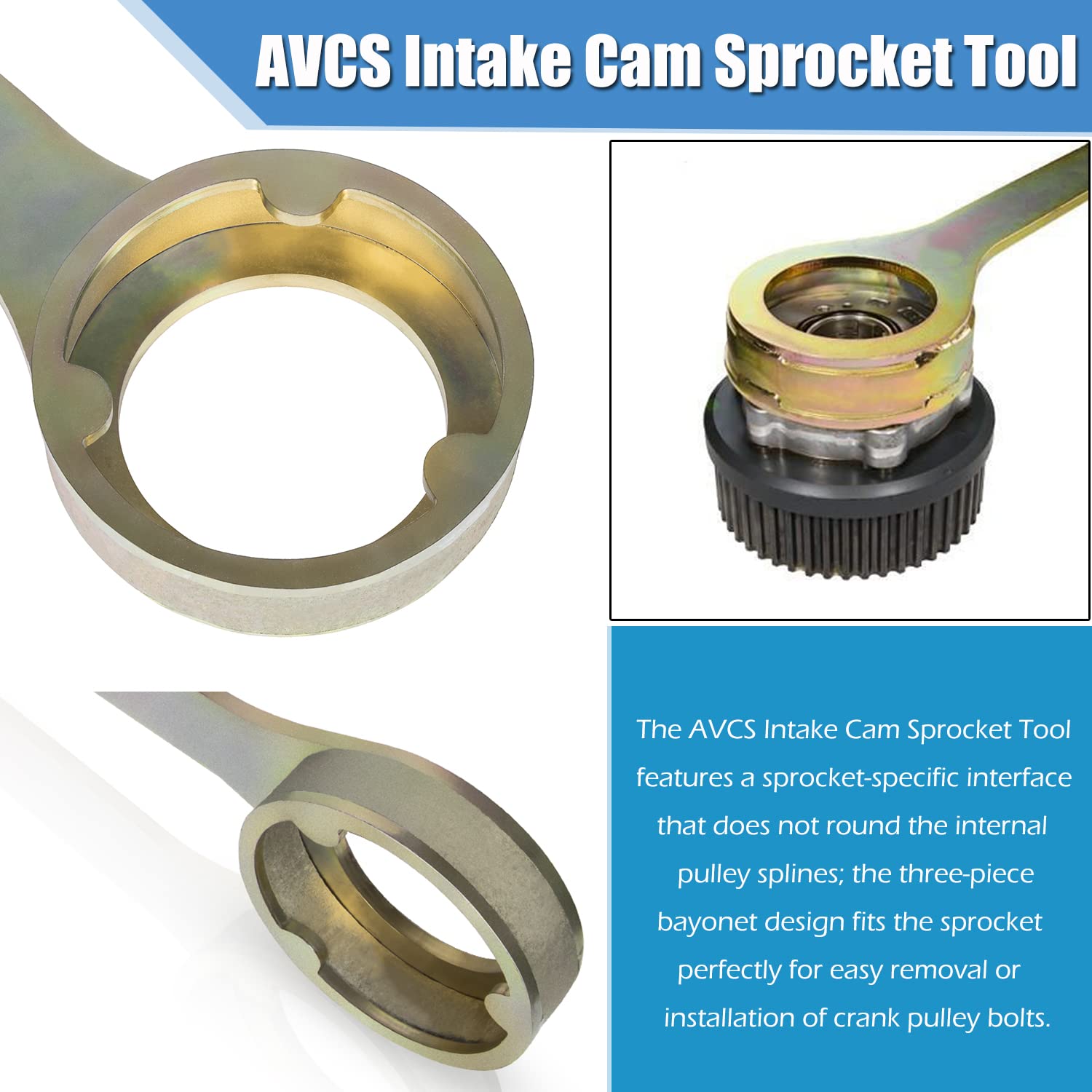 Subaru AVCS Cam Sprocket Tool Kit - Intake/Exhaust Cam Gear Wrench Holder for JDM & STD Models (Replaces OEM #499207400 & #499207400-A) - Perfect for Subaru Engine Timing Belt Replacement & Valve Adjustment