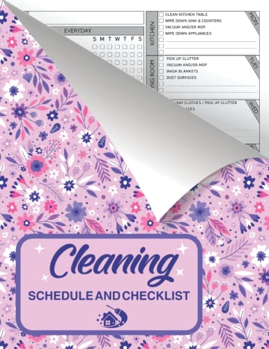 Household Cleaning Planner - Daily Weekly Monthly Schedule & Checklist | Floral Design | Home Organization