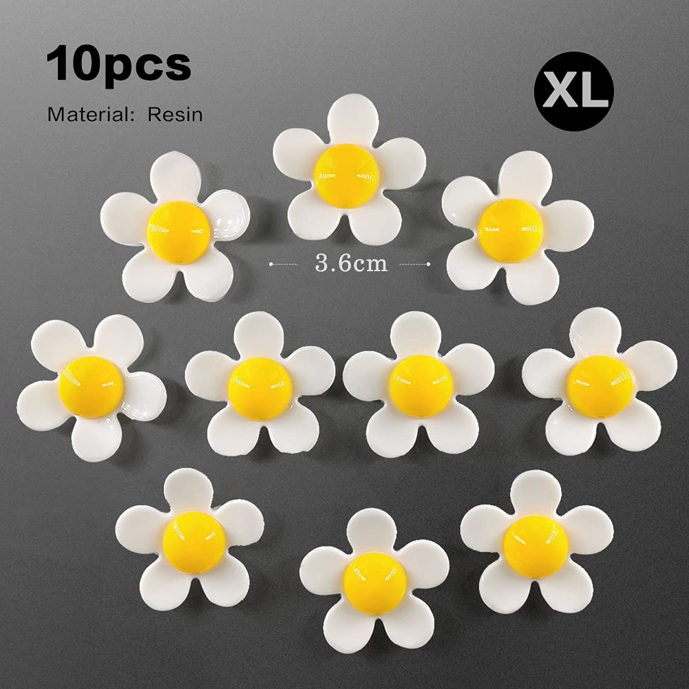 10pcs Extra Large 36mm Sunflower Daisy Fridge Magnets - Strong Magnetic Whiteboard Refrigerator Decor for Kitchen, Office & Home Organization - Perfect for Notes, Photos & Memos