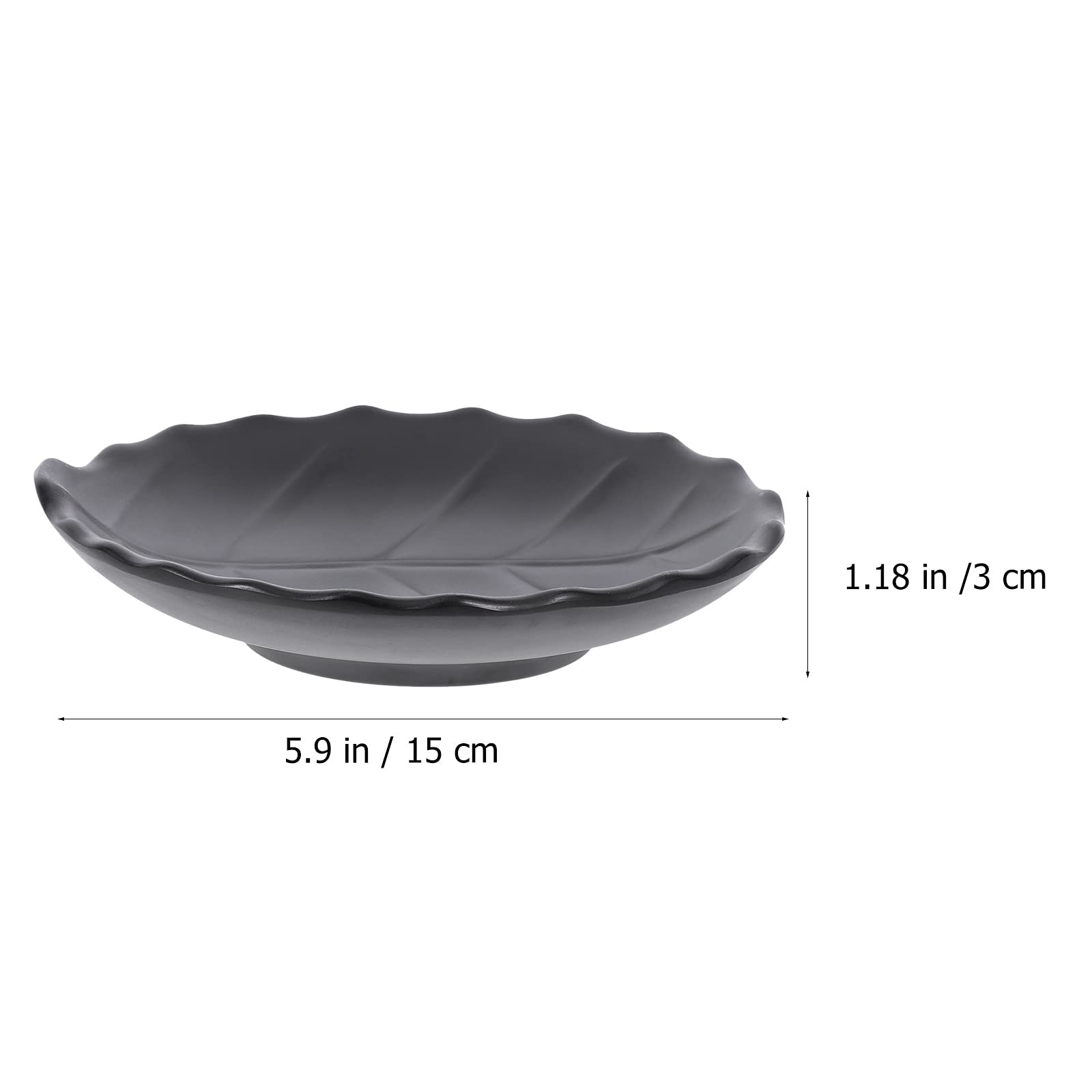 ABOOFAN Leaf-Shaped Melamine Snack Plate - 1pc Black Decorative Dish for Snacks, Salad, Fruit, Jewelry | Perfect for Parties, Picnics, Home Decor & Gift Giving
