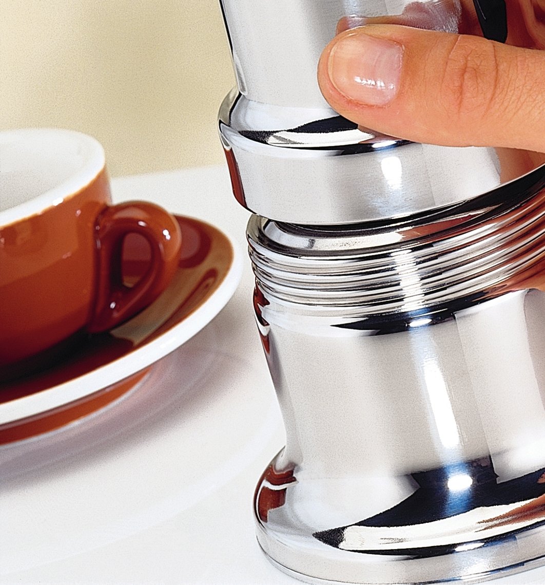 CILIO Aida 4-Cup Stainless Steel Stovetop Espresso Maker - Polished Silver Moka Pot for Italian Coffee - Perfect for Home, Camping & Office Use