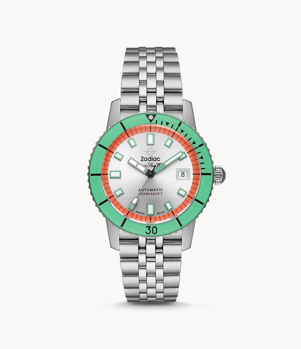 Zodiac Super Sea Wolf Watermelon Automatic 40mm Men's Dive Watch ZO9269 - Perfect for Swimming, Snorkeling & Summer Fashion