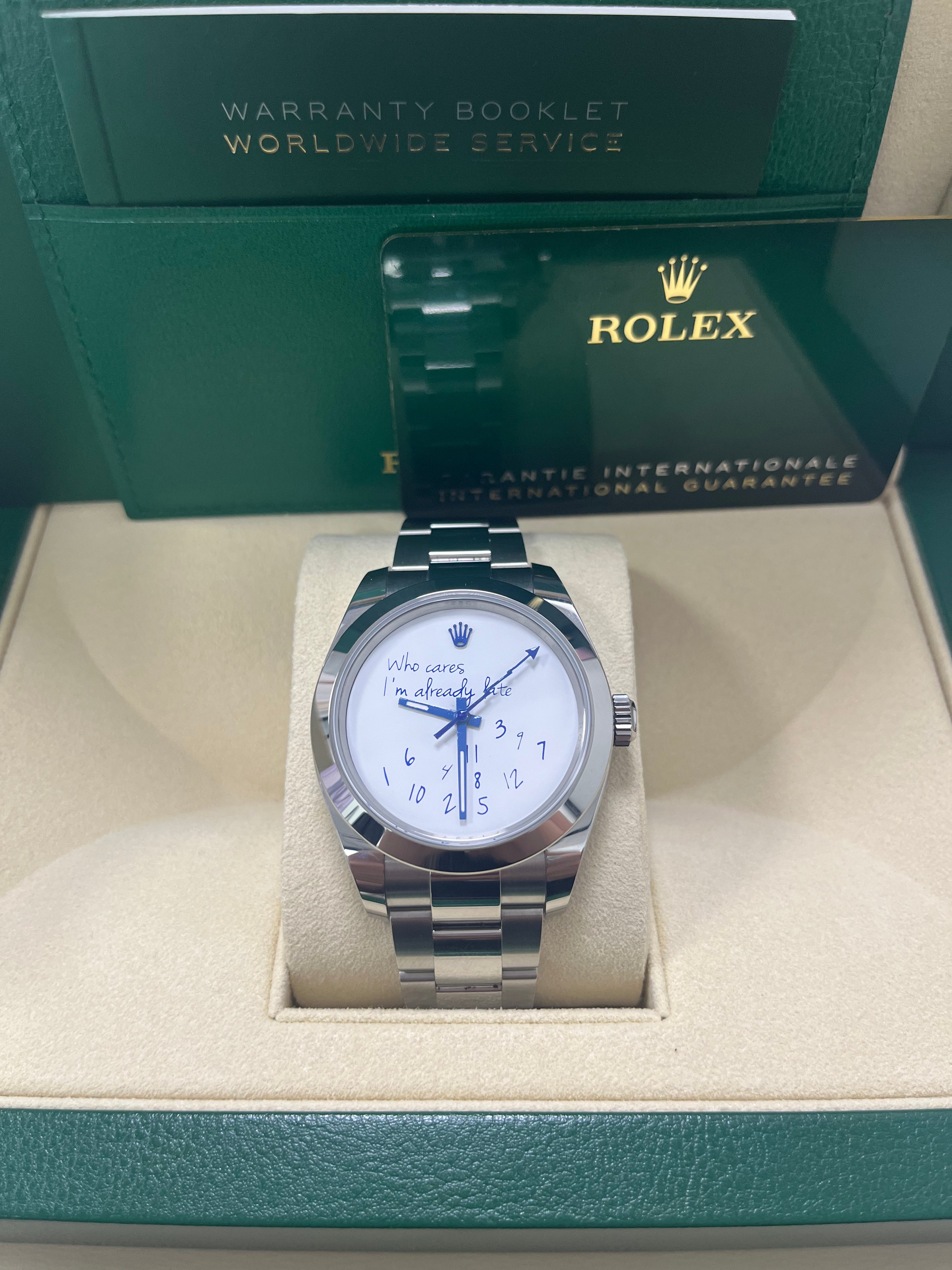 Rolex Steel Milgauss 116400GV Watch with Green Crystal - Custom Made Time Dial for Men, Luxury Sports & Everyday Wear