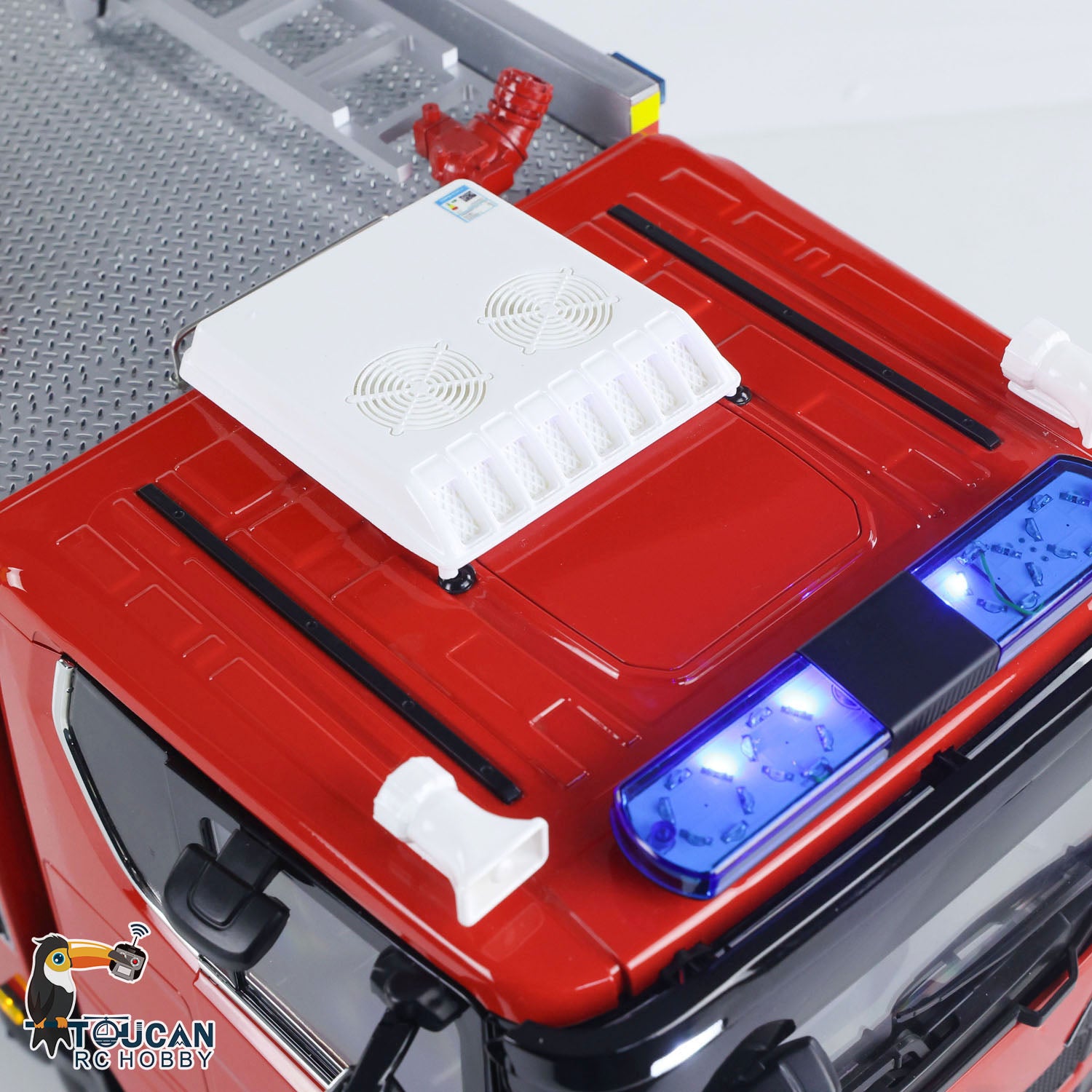 1/14 Scale RTR Electric RC Car 4X4 Off-Road with Metal Axles, 2-Speed Gearbox, Fire Fighting Vehicle, Flysky i6S Radio, LED Lights & Sound Effects - Perfect for Indoor/Outdoor Racing, Off-Road Adventures, and Firefighter Role Play