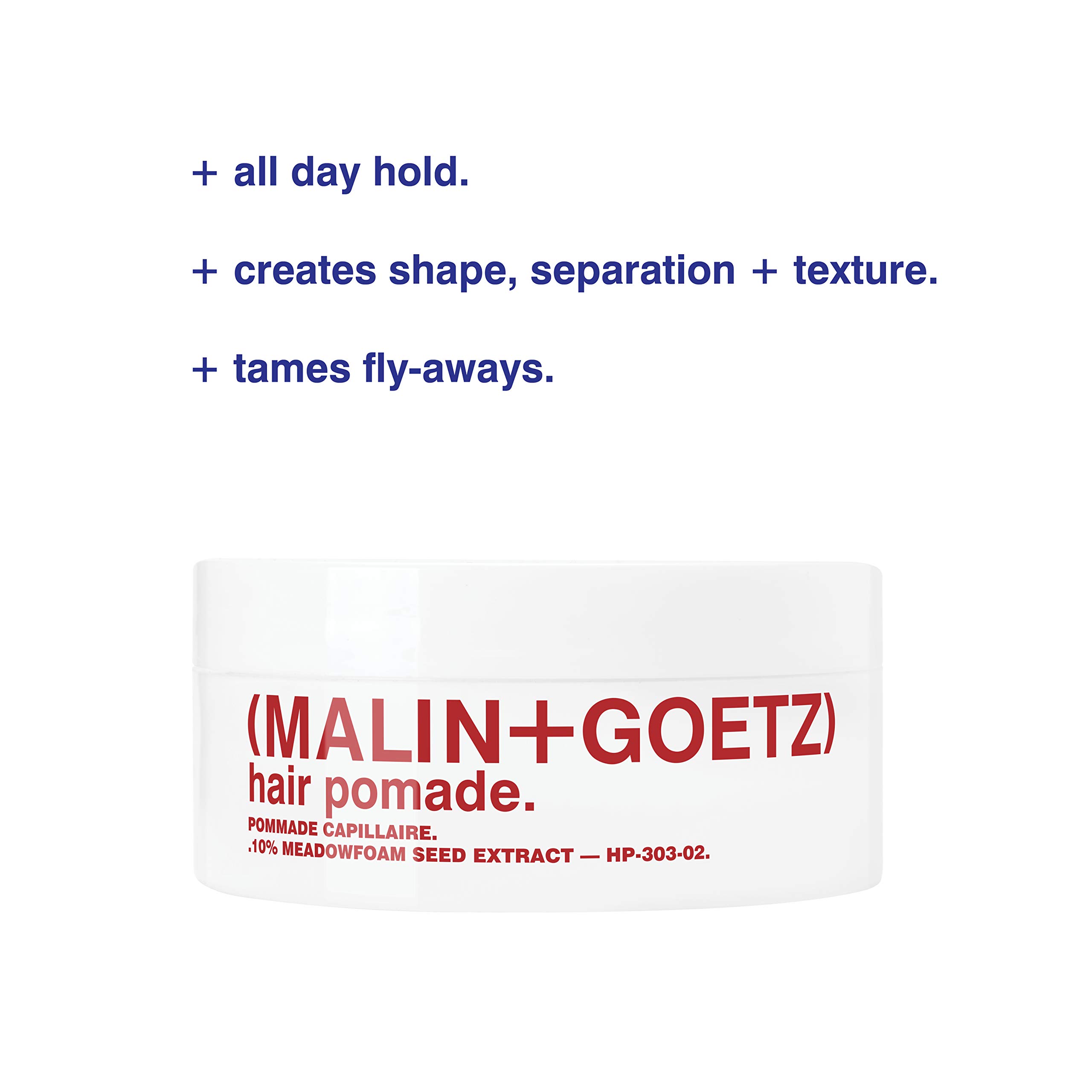 Malin + Goetz Hair Pomade 2 oz - Lightweight Styling Wax for Men & Women with All-Day Hold | Natural Fragrance & Color | Vegan & Cruelty-Free | Perfect for Sleek Looks, Textured Styles & Everyday Grooming