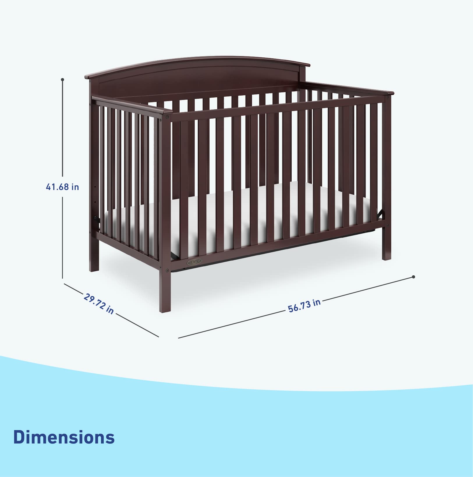 Graco Benton 5-in-1 Convertible Crib in Espresso - GREENGUARD Gold Certified Baby Crib to Toddler Bed, Daybed & Full Size Bed Conversion | Fits Standard Crib Mattress | Perfect for Nursery, Bedroom & Guest Room