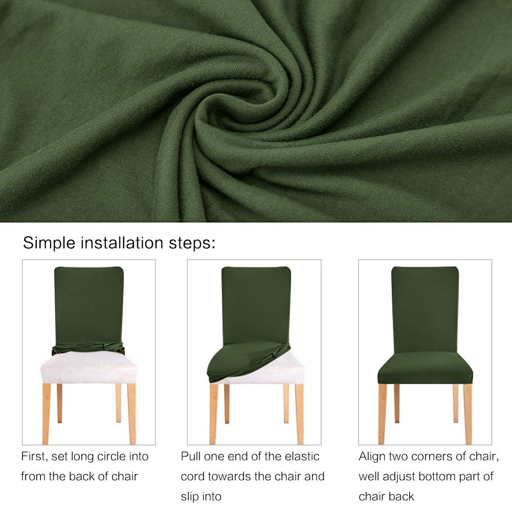 6 Pack Stretch Washable Dining Chair Covers - Super Fit Removable Slipcovers for Chairs, Perfect for Home, Hotel, Wedding & Banquet - Elegant Seat Protectors for Dining Room & Party Decor