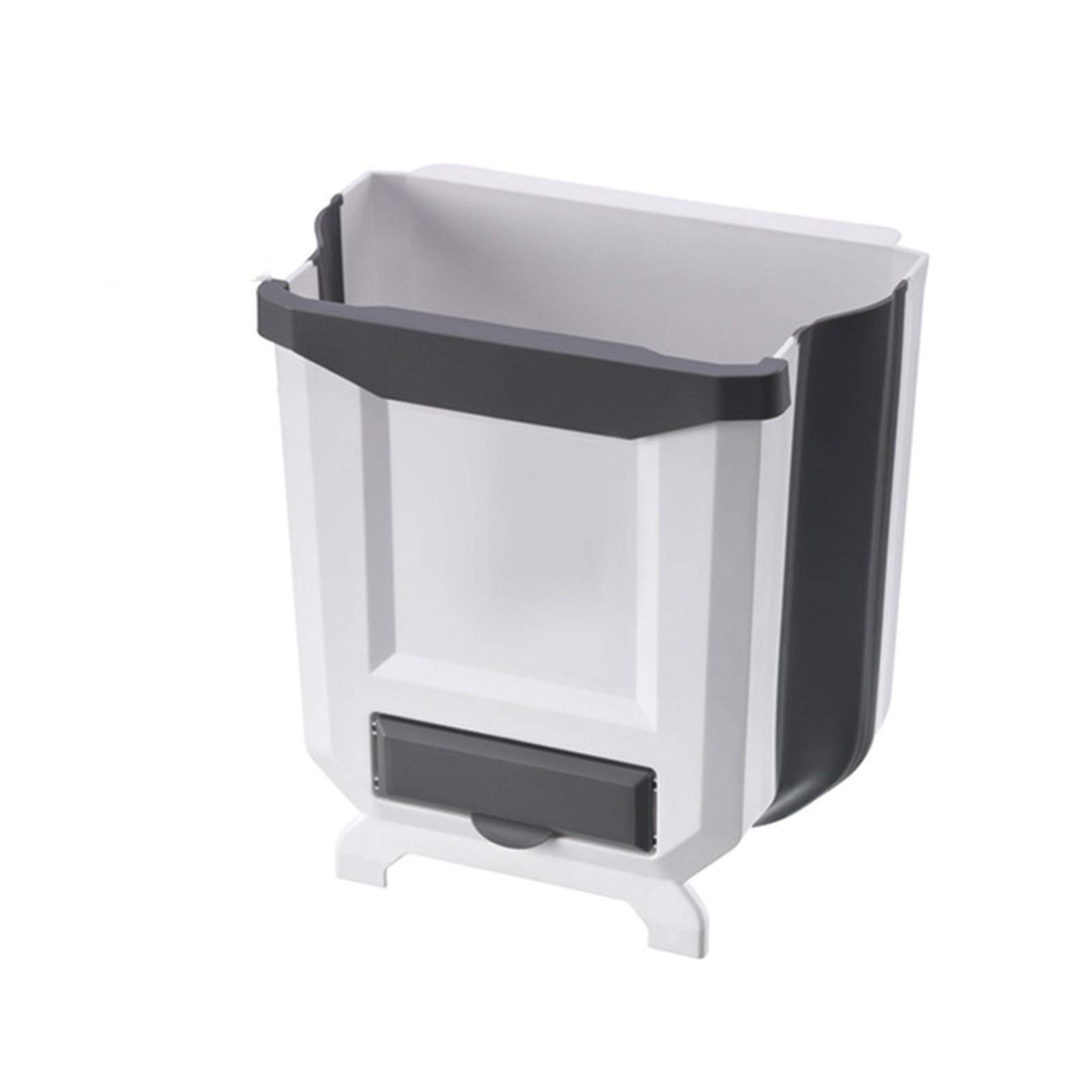 WEIXINMWP Foldable Wall Mounted Trash Can - Hanging Waste Bin for Kitchen, Bathroom, Toilet & Living Room - Space Saving White Garbage Bin - Perfect for Small Spaces & RVs