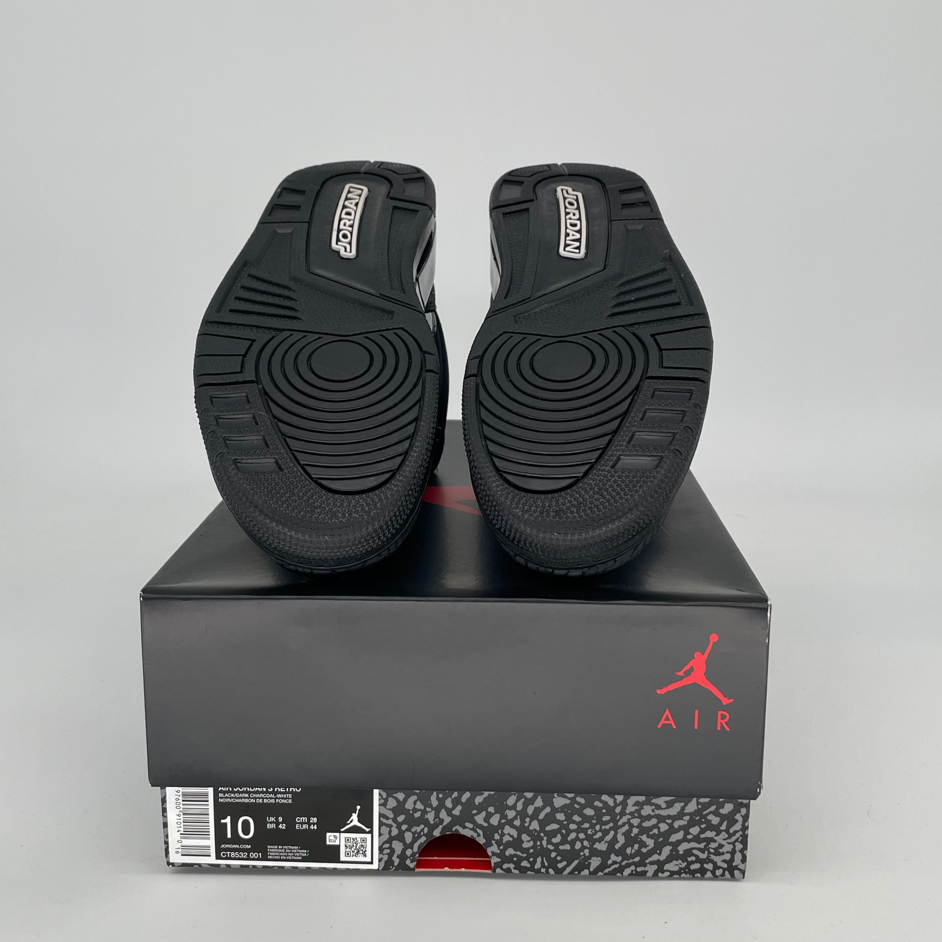 AIR JORDAN 3 Black Cat Men's Basketball Shoes Size 10/11.5W - Style CT8532-001 | Retro Sneakers for Streetwear & Casual Outfits